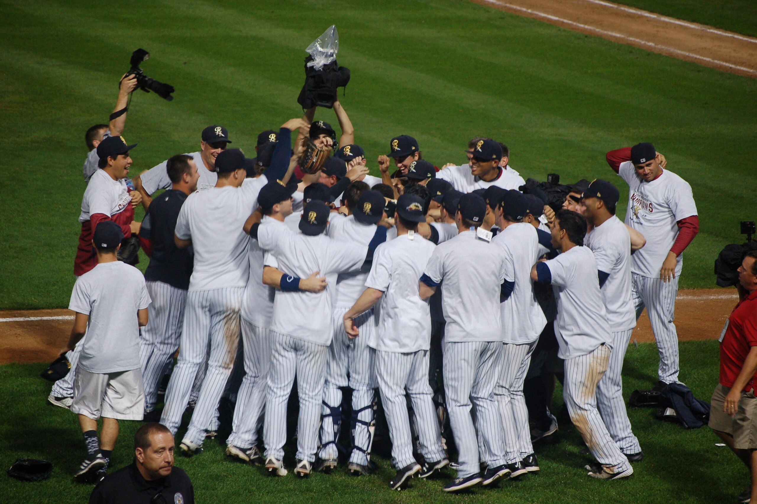 The RailRiders celebrate after clinching another division title this season.