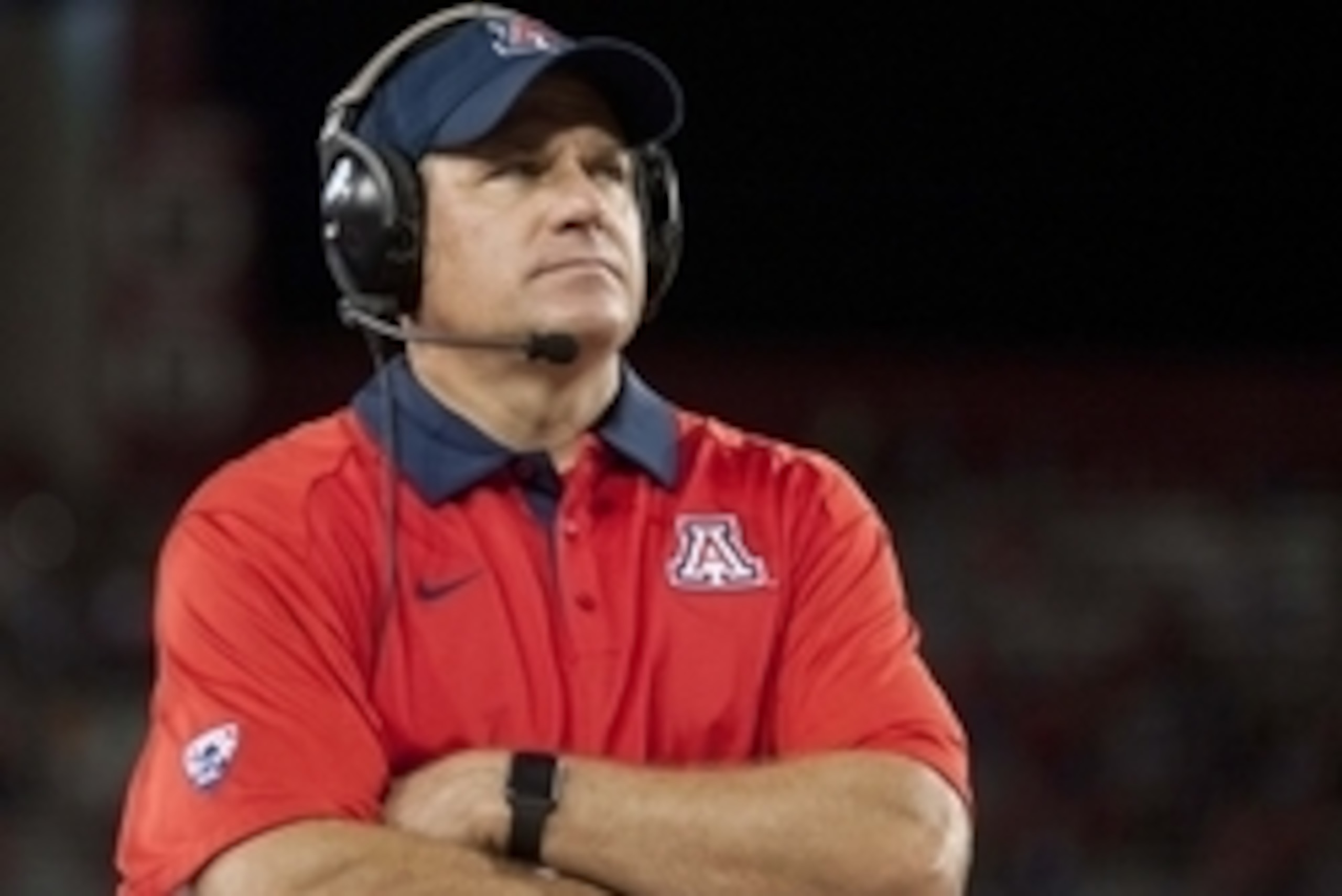 Sep 19, 2015; Tucson, AZ, USA; Arizona Wildcats head coach Rich Rodriguez stands on the sideline during the third quarter against the Northern Arizona Lumberjacks at Arizona Stadium. Arizona won 77-13. Mandatory Credit: Casey Sapio-USA TODAY Sports