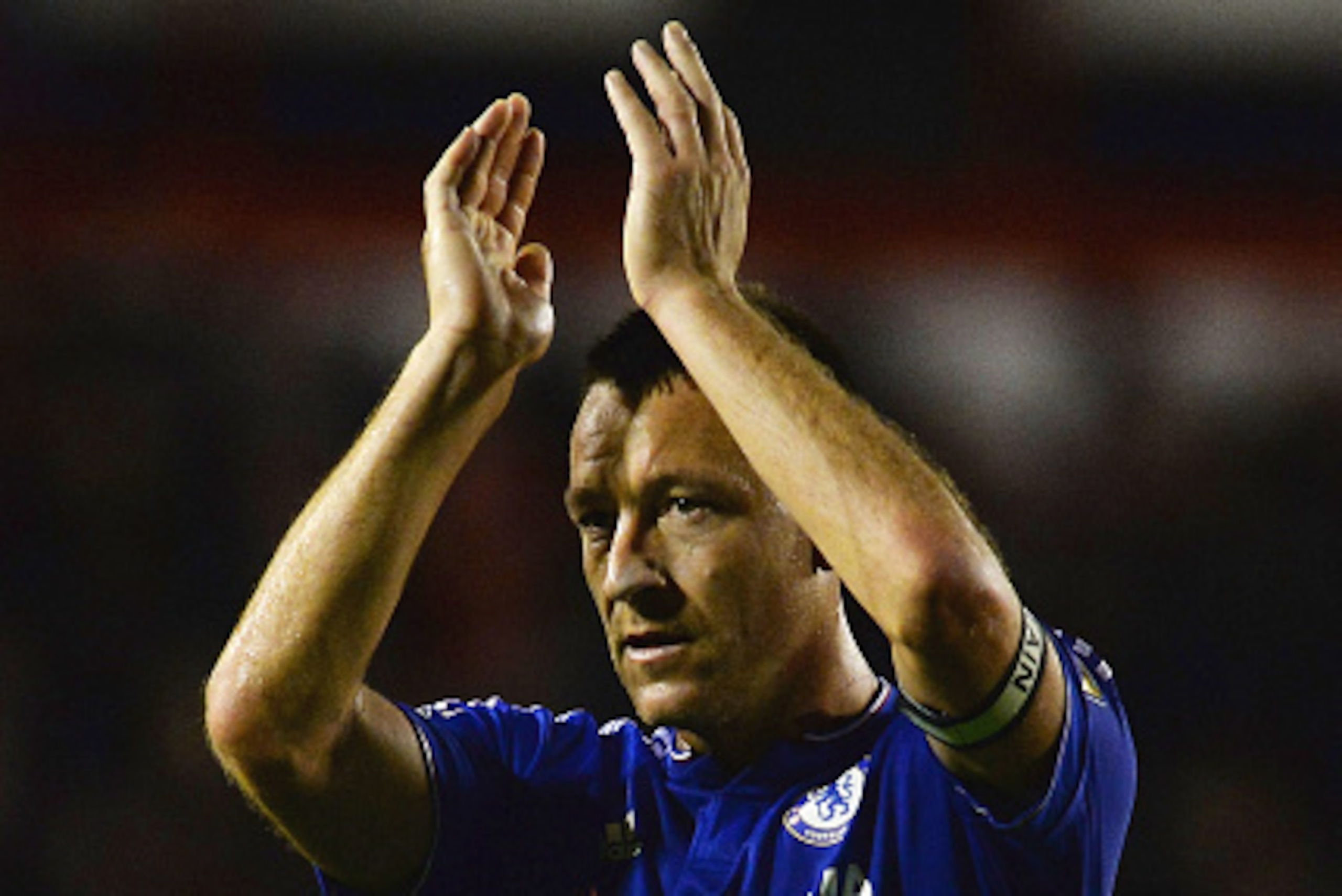 WALSALL, ENGLAND - SEPTEMBER 23:  John Terry of Chelsea applauds the travelling fans during the Capital One Cup third round match between Walsall and Chelsea at Banks's Stadium on September 23, 2015 in Walsall, England.  (Photo by Nigel Roddis/Getty Image