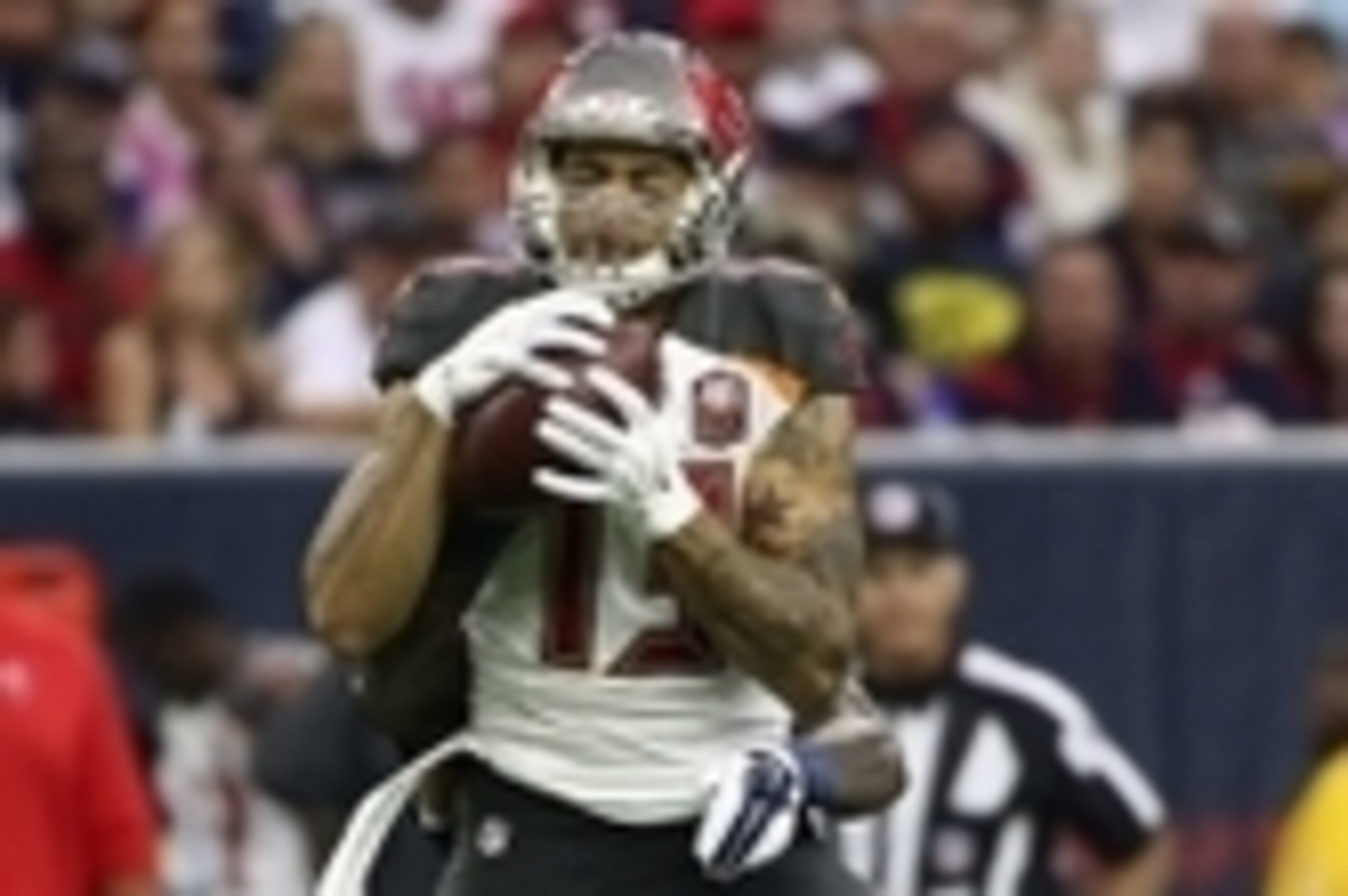 Sep 27, 2015; Houston, TX, USA; Tampa Bay Buccaneers wide receiver Mike Evans (13) makes a catch during the first half against the Houston Texans at NRG Stadium. Mandatory Credit: Kevin Jairaj-USA TODAY Sports