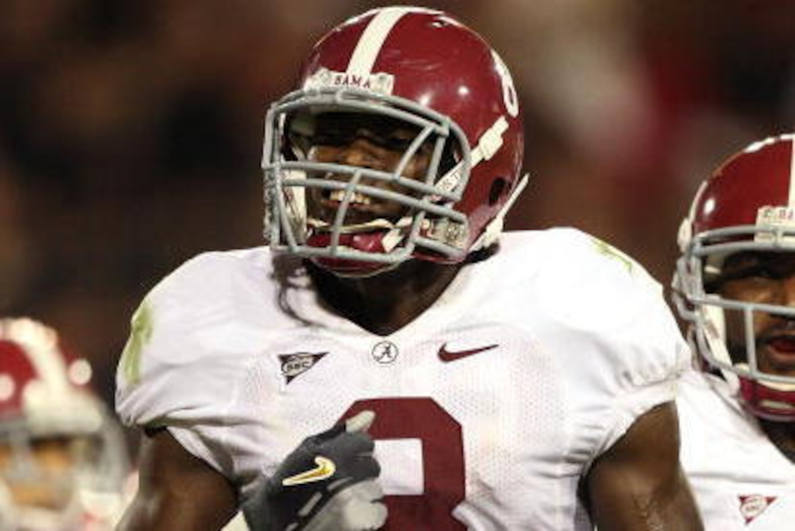ATHENS, GA - SEPTEMBER 27:  Wide receiver Julio Jones #8 of the Alabama Crimson Tide celebrates his touchdown catch in the second quarter against the Georgia Bulldogs at Sanford Stadium on September 27, 2008 in Athens, Georgia. Alabama defeated Georgia 41
