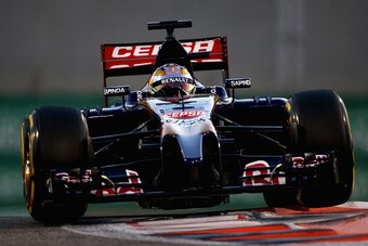 ABU DHABI, UNITED ARAB EMIRATES - NOVEMBER 23:  Jean-Eric Vergne of France and Scuderia Toro Rosso drives during the Abu Dhabi Formula One Grand Prix at Yas Marina Circuit on November 23, 2014 in Abu Dhabi, United Arab Emirates.  (Photo by Clive Mason/Get