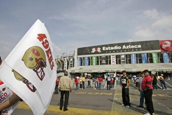 MEXICO CITY - OCTOBER 2:  Estadio Azteca stadium before a regular season NFL game between the Arizona Cardinals and the San Francisco 49ers at Estadio Azteca in Mexico City, Mexico on October 2, 2005. This is the first ever regular season game being playe
