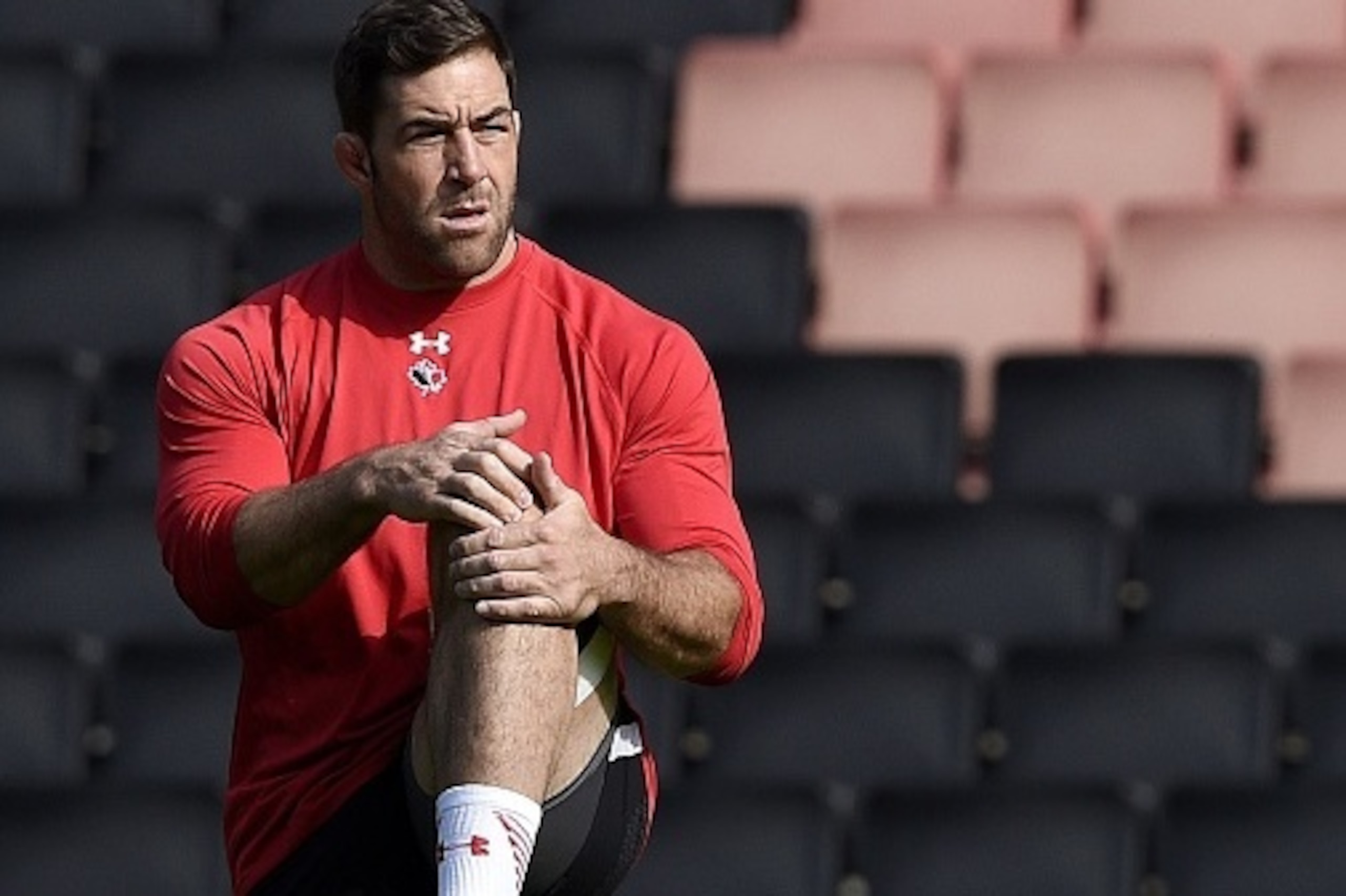 Canada's lock Jamie Cudmore attends a training session at Stadium MK in Milton Keynes, north of London, on September 30, 2015 on the eve of their match of the Rugby Union World Cup 2015 against France. AFP PHOTO / FRANCK FIFE        (Photo credit should r