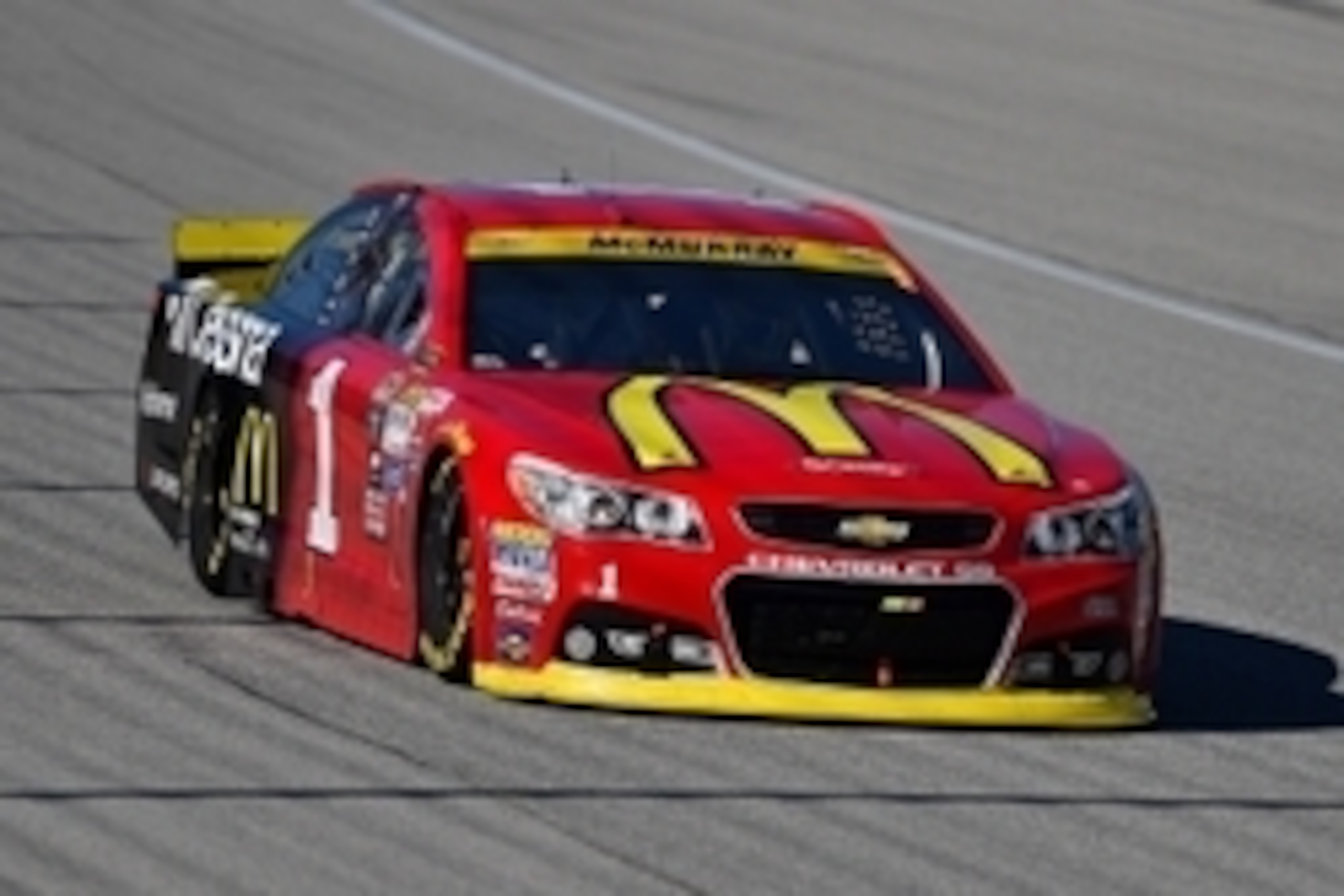 Sep 20, 2015; Joliet, IL, USA; NASCAR Sprint Cup Series driver Jamie Mcmurray (1) during the MyAfibRisk.com 400 at Chicagoland Speedway. Mandatory Credit: Jasen Vinlove-USA TODAY Sports