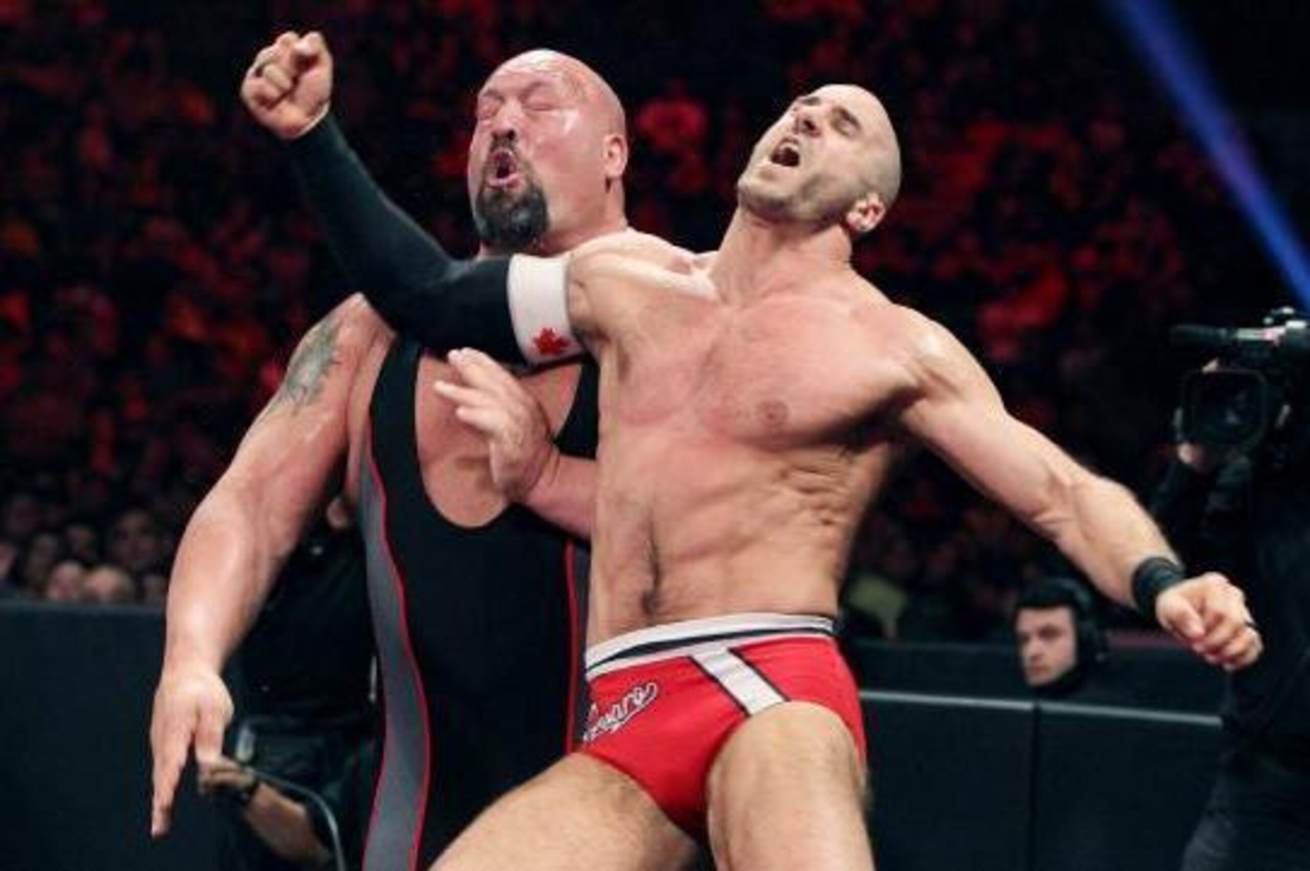 Cesaro sends Big Show reeling. Cesaro sends Big Show reeling.