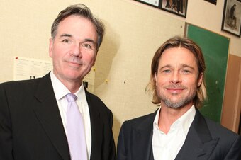 A's GM Billy Beane with his Hollywood counterpart, Brad Pitt.