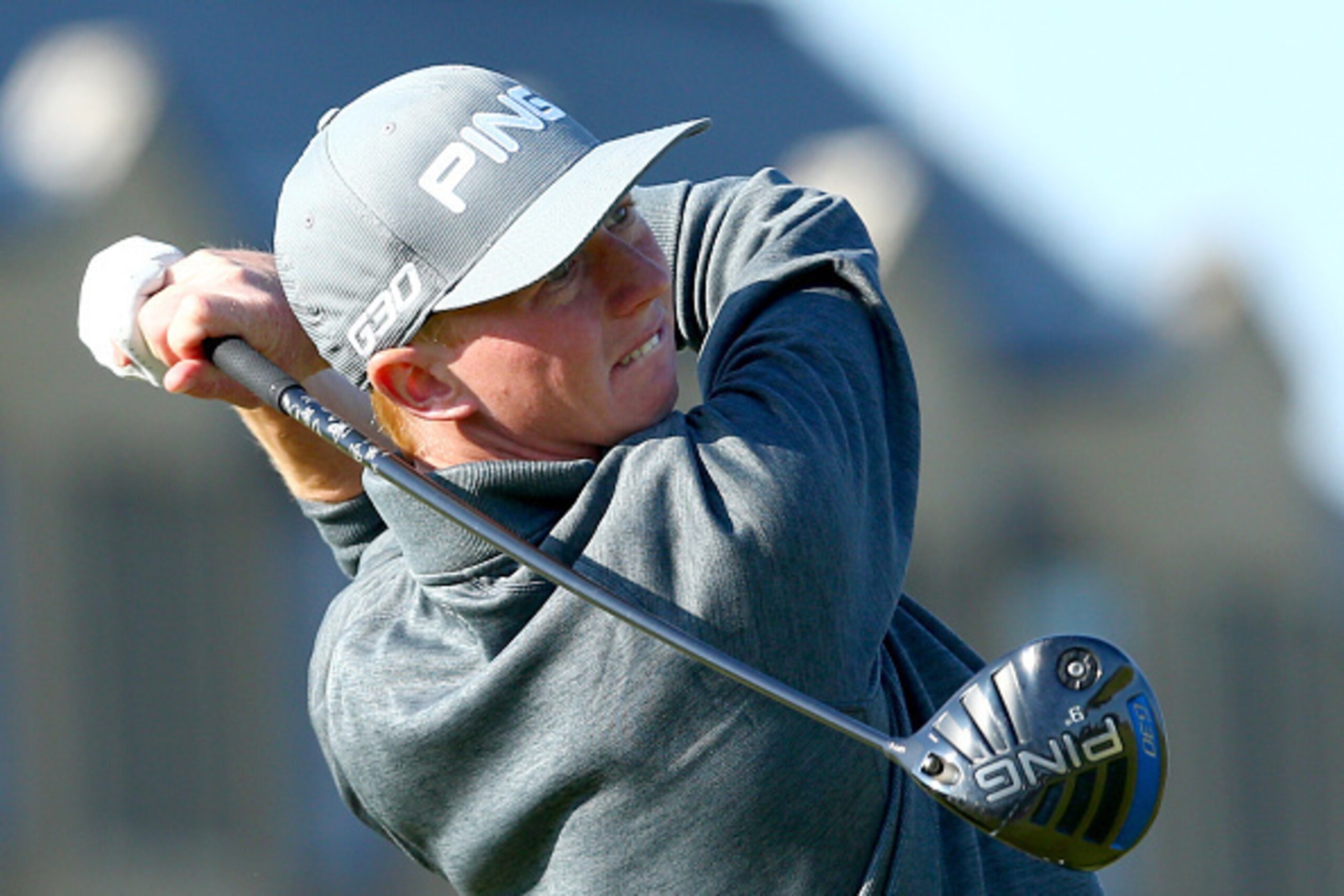 ST ANDREWS, SCOTLAND - OCTOBER 02:  Jimmy Mullen of England drives off the 18th tee  during the second round of the 2015 Alfred Dunhill Links Championship at The Old Course on October 2, 2015 in St Andrews, Scotland.  (Photo by Mark Runnacles/Getty Images