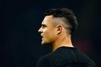 CARDIFF, WALES - OCTOBER 02: Dan Carter of the New Zealand All Blacks looks on during the 2015 Rugby World Cup Pool C match between New Zealand and Georgia at the Millennium Stadium on October 2, 2015 in Cardiff, United Kingdom.  (Photo by Laurence Griffi