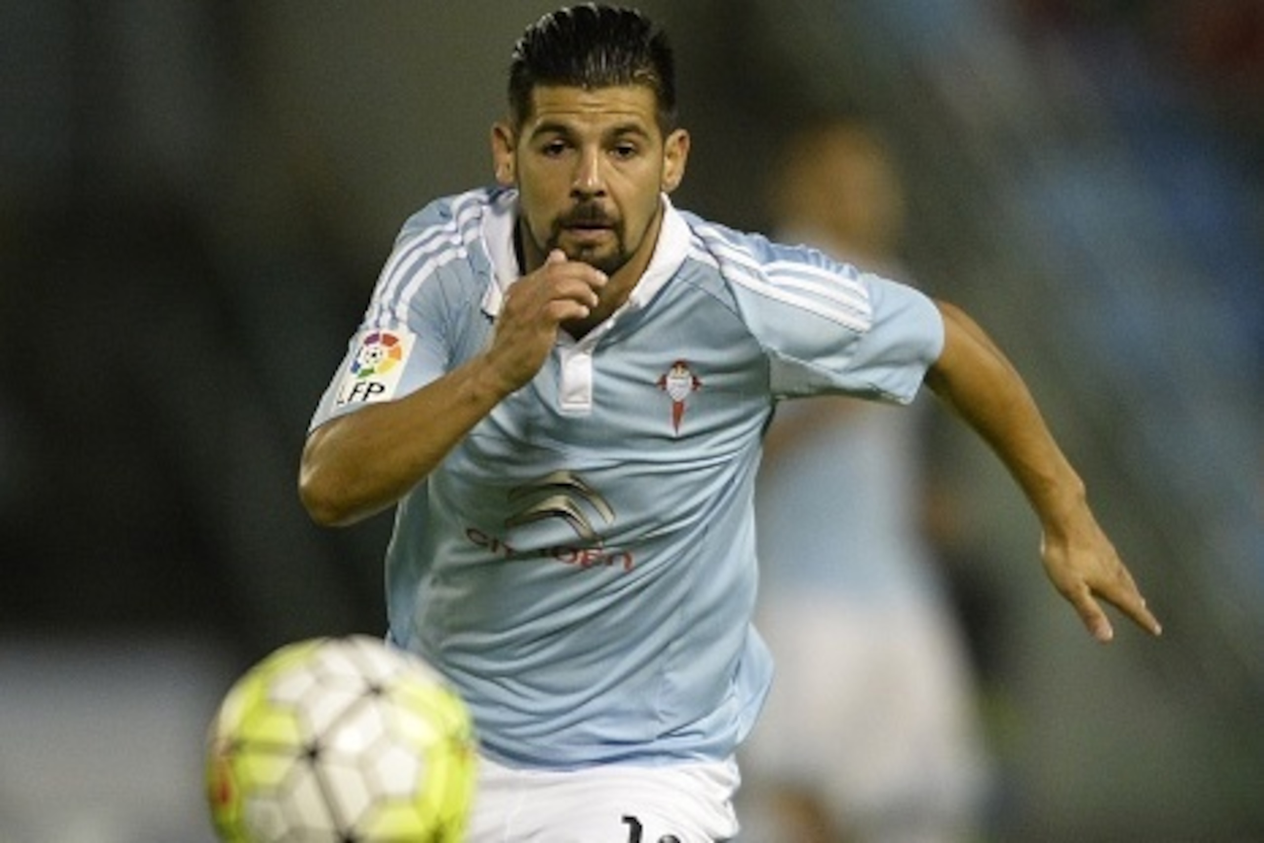 Celta Vigo's forward Nolito chases the ball during the Spanish league football match Celta Vigo vs Getafe CF at the Balaidos stadium in Vigo on October 2, 2015. AFP PHOTO / MIGUEL RIOPA (Photo credit should read MIGUEL RIOPA/AFP/Getty Images) Celta Vigo's forward Nolito chases the ball during the Spanish league football match Celta Vigo vs Getafe CF at the Balaidos stadium in Vigo on October 2, 2015. AFP PHOTO / MIGUEL RIOPA (Photo credit should read MIGUEL RIOPA/AFP/Getty Images)