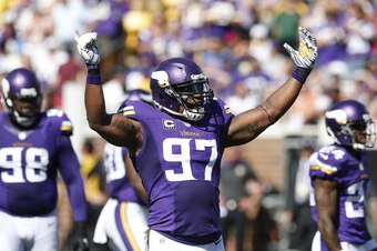 How many times will DE Everson Griffen sack Peyton Manning on Sunday?