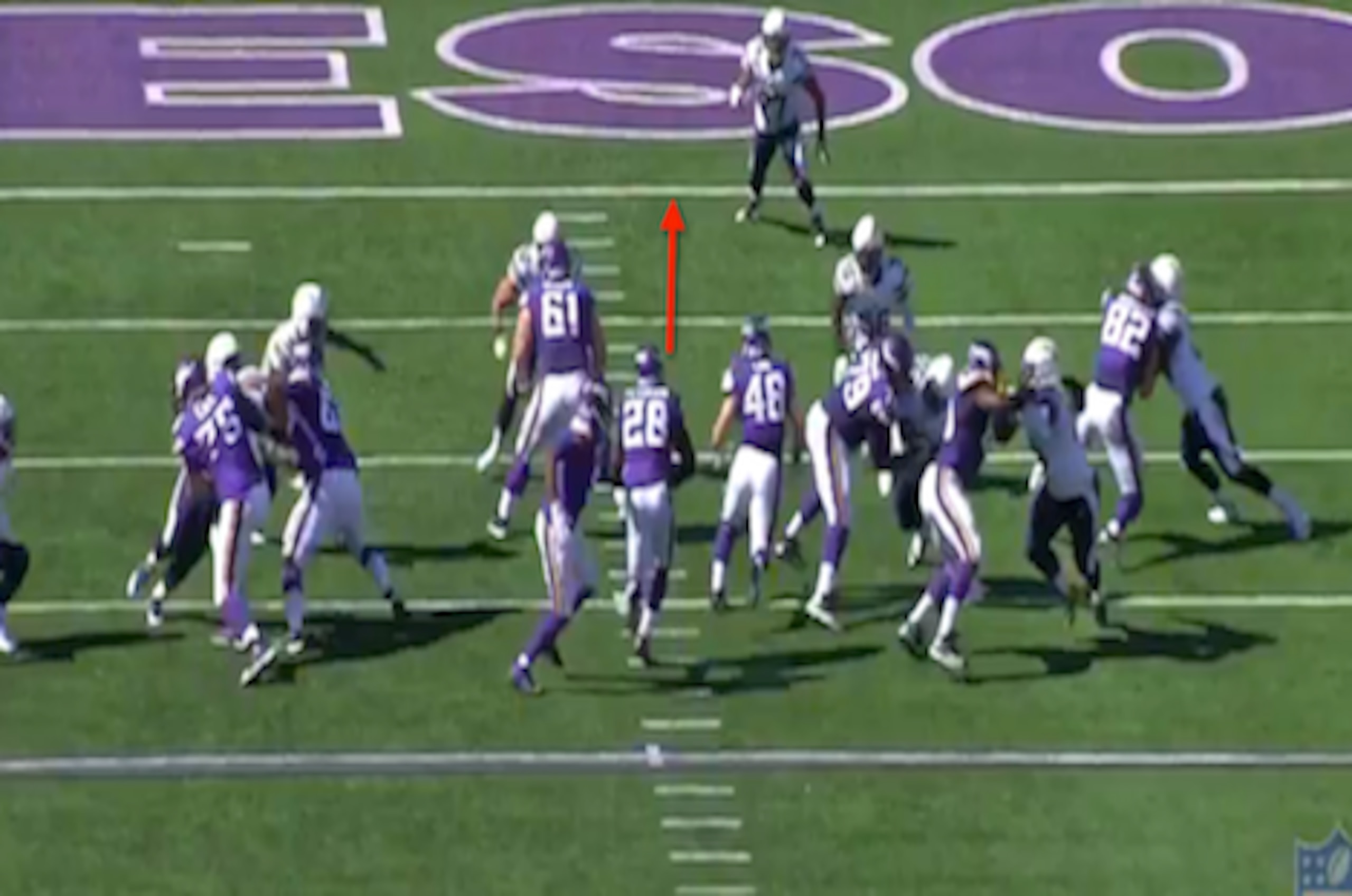 Adrian Peterson probably should have reached the end zone on this play.