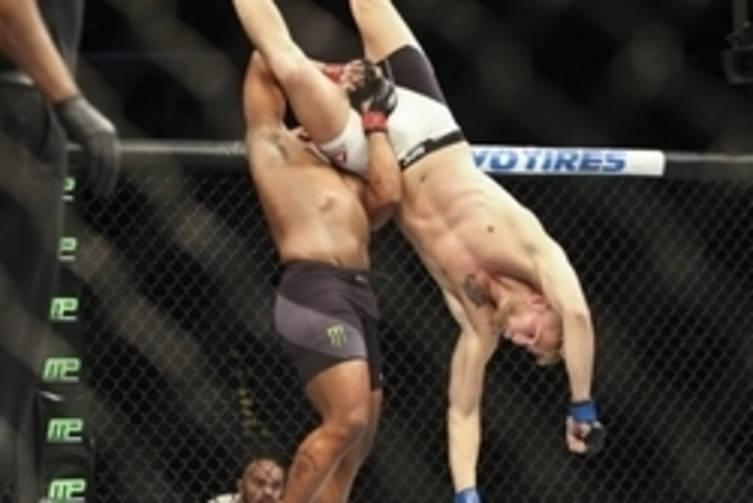 Oct 3, 2015; Houston, TX, USA; Daniel Cormier (red gloves) competes against Alexander Gustafsson (blue gloves) during their World Light Heavyweight Championship at UFC 192 at Toyota Center. Mandatory Credit: Troy Taormina-USA TODAY Sports