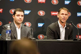 CEO Jed York (left) and general manager Trent Baalke (right) have been heavily criticized for their actions handling the team in recent years.