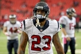 Oct 4, 2015; Atlanta, GA, USA; Houston Texans running back Arian Foster (23) is shown during warmups before their game against the Atlanta Falcons at the Georgia Dome. Mandatory Credit: Jason Getz-USA TODAY Sports