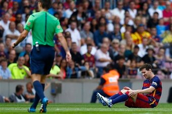 Messi is out of the Barcelona team with a knee injury at the moment.