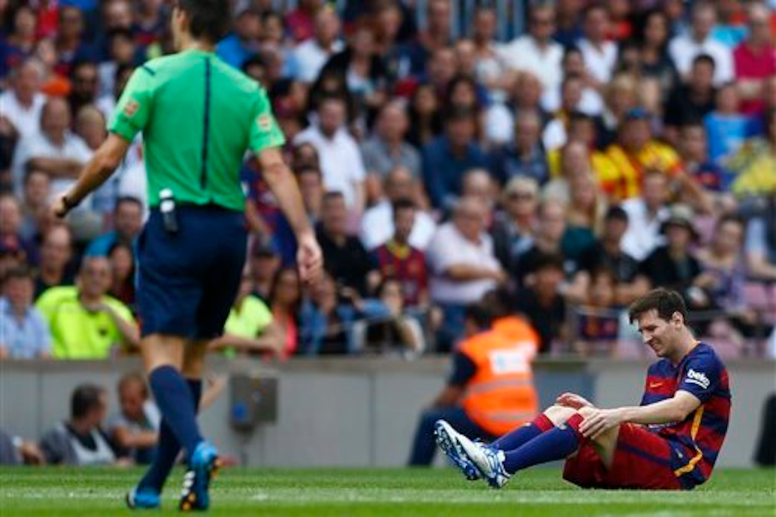 Messi is out of the Barcelona team with a knee injury at the moment.