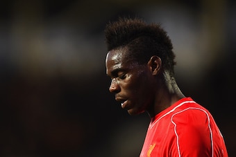 HULL, ENGLAND - APRIL 28:  Mario Balotelli of Liverpool looks on during the Barclays Premier League match between Hull City and Liverpool at KC Stadium on April 28, 2015 in Hull, England.  (Photo by Laurence Griffiths/Getty Images)