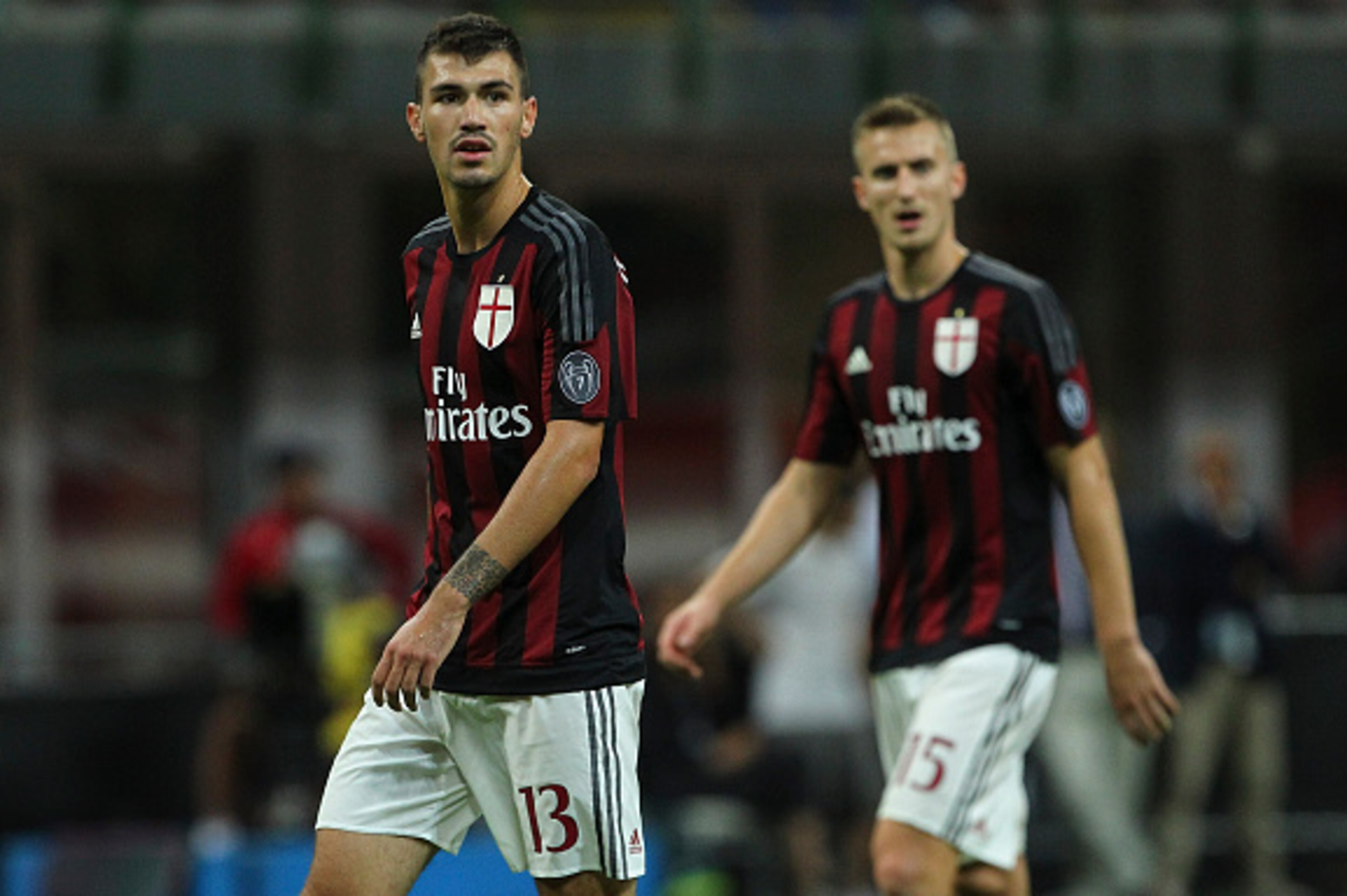 MILAN, ITALY - AUGUST 17:  Alessio Romagnoli of AC Milan looks on during the TIM Cup match between AC Milan and AC Perugia at Stadio Giuseppe Meazza on August 17, 2015 in Milan, Italy.  (Photo by Marco Luzzani/Getty Images)