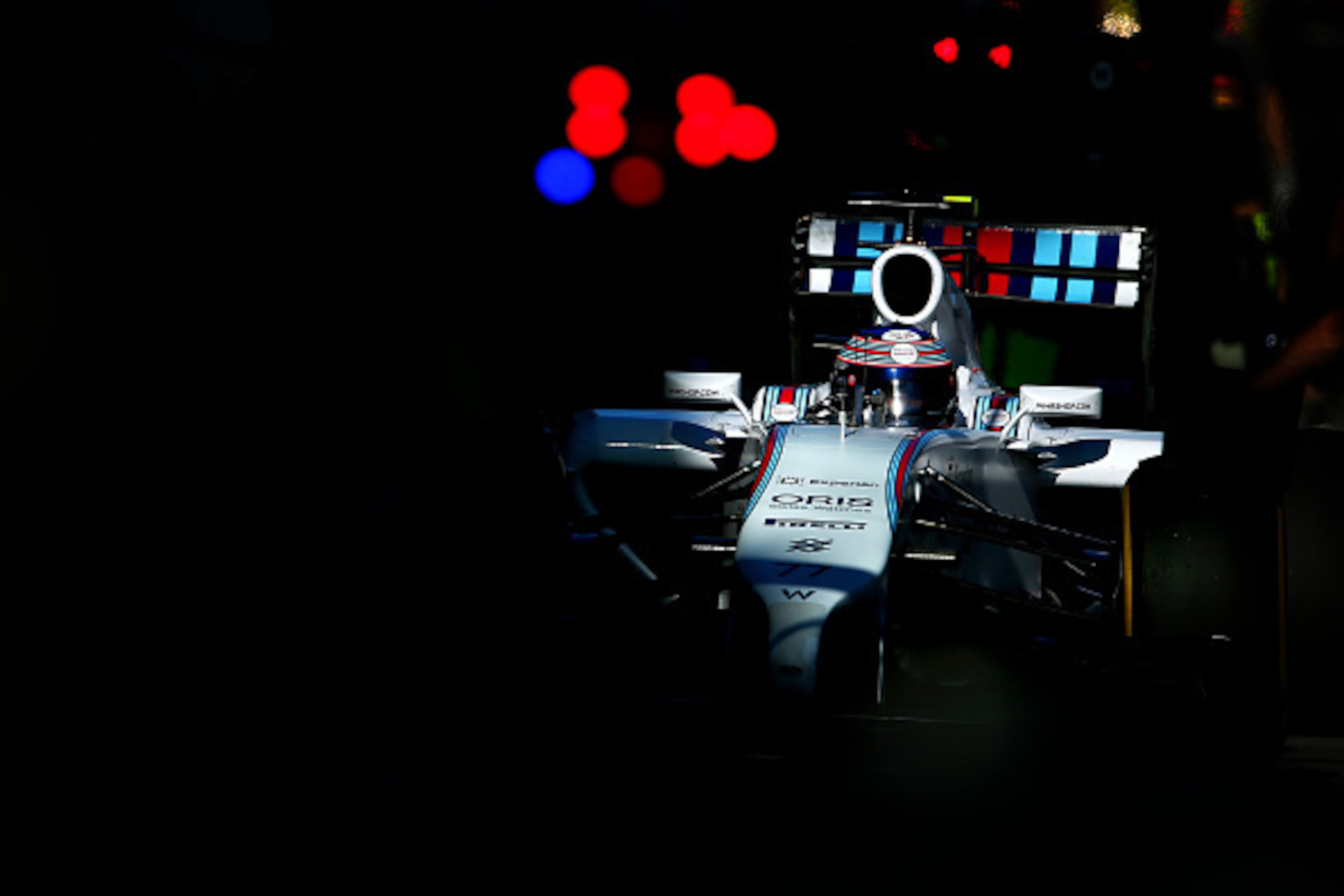 SOCHI, RUSSIA - OCTOBER 10: Valtteri Bottas of Finland and Williams exits the garage during practice ahead of the Russian Formula One Grand Prix at Sochi Autodrom on October 10, 2014 in Sochi, Russia. (Photo by Dan Istitene/Getty Images) SOCHI, RUSSIA - OCTOBER 10: Valtteri Bottas of Finland and Williams exits the garage during practice ahead of the Russian Formula One Grand Prix at Sochi Autodrom on October 10, 2014 in Sochi, Russia. (Photo by Dan Istitene/Getty Images)