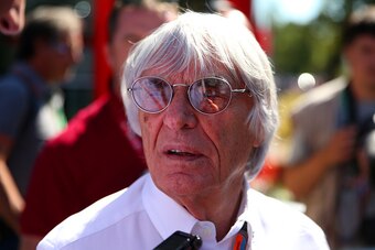 MONZA, ITALY - SEPTEMBER 06:  F1 supremo Bernie Ecclestone speaks with members of the media in the paddock before the Formula One Grand Prix of Italy at Autodromo di Monza on September 6, 2015 in Monza, Italy.  (Photo by Bryn Lennon/Getty Images)