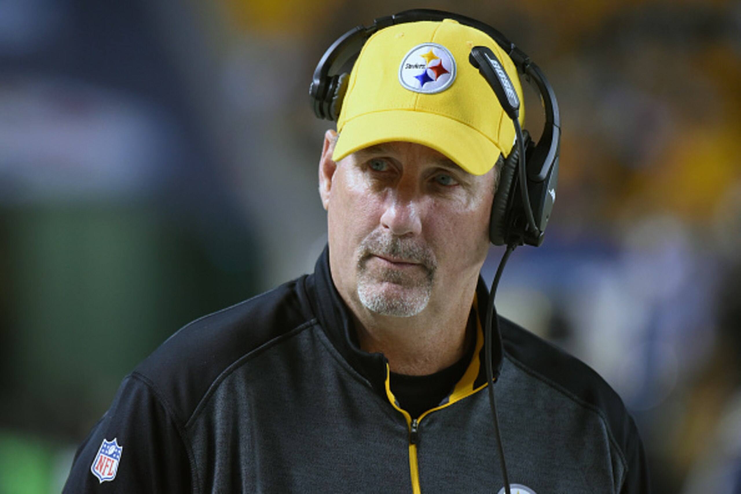 PITTSBURGH, PA - OCTOBER 20:  Linebackers coach Keith Butler of the Pittsburgh Steelers looks on from the sideline during a game against the Houston Texans at Heinz Field on October 20, 2014 in Pittsburgh, Pennsylvania.  The Steelers defeated the Texans 3