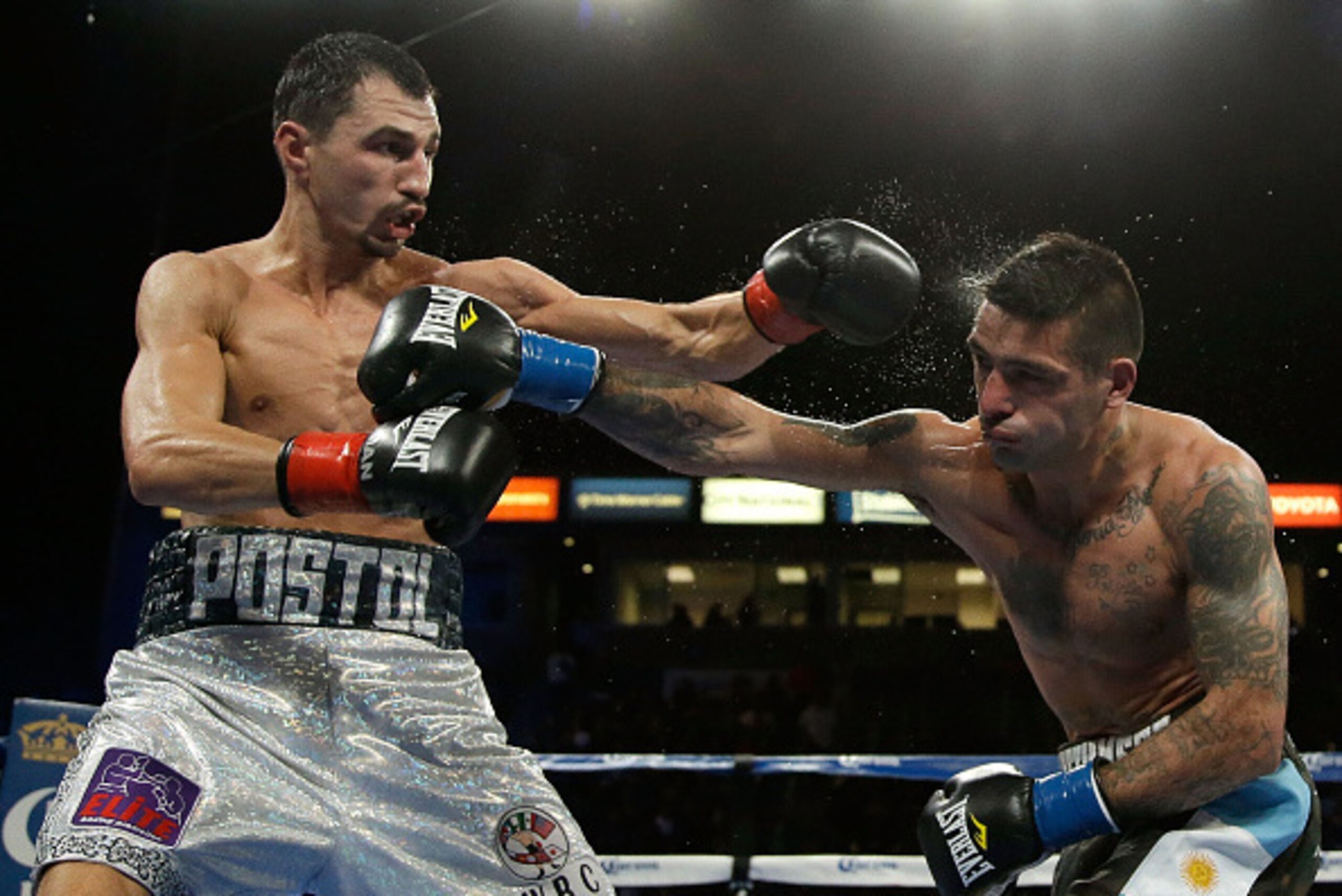 CARSON, CA - OCTOBER 03: Viktor Postol (L) of the Ukraine throws a left hand at Lucas Matthysse of Argentina at StubHub Center on October 3, 2015 in Carson, California. (Photo by Jeff Gross/Getty Images) CARSON, CA - OCTOBER 03: Viktor Postol (L) of the Ukraine throws a left hand at Lucas Matthysse of Argentina at StubHub Center on October 3, 2015 in Carson, California. (Photo by Jeff Gross/Getty Images)