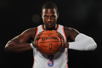 EDMOND, OK - SEPTEMBER 28:  Dion Waiters #3 of the Oklahoma City Thunder poses for a portrait during 2015 NBA Media Day on September 28, 2015 at the Thunder Events Center in Edmond, Oklahoma. NOTE TO USER: User expressly acknowledges and agrees that, by d