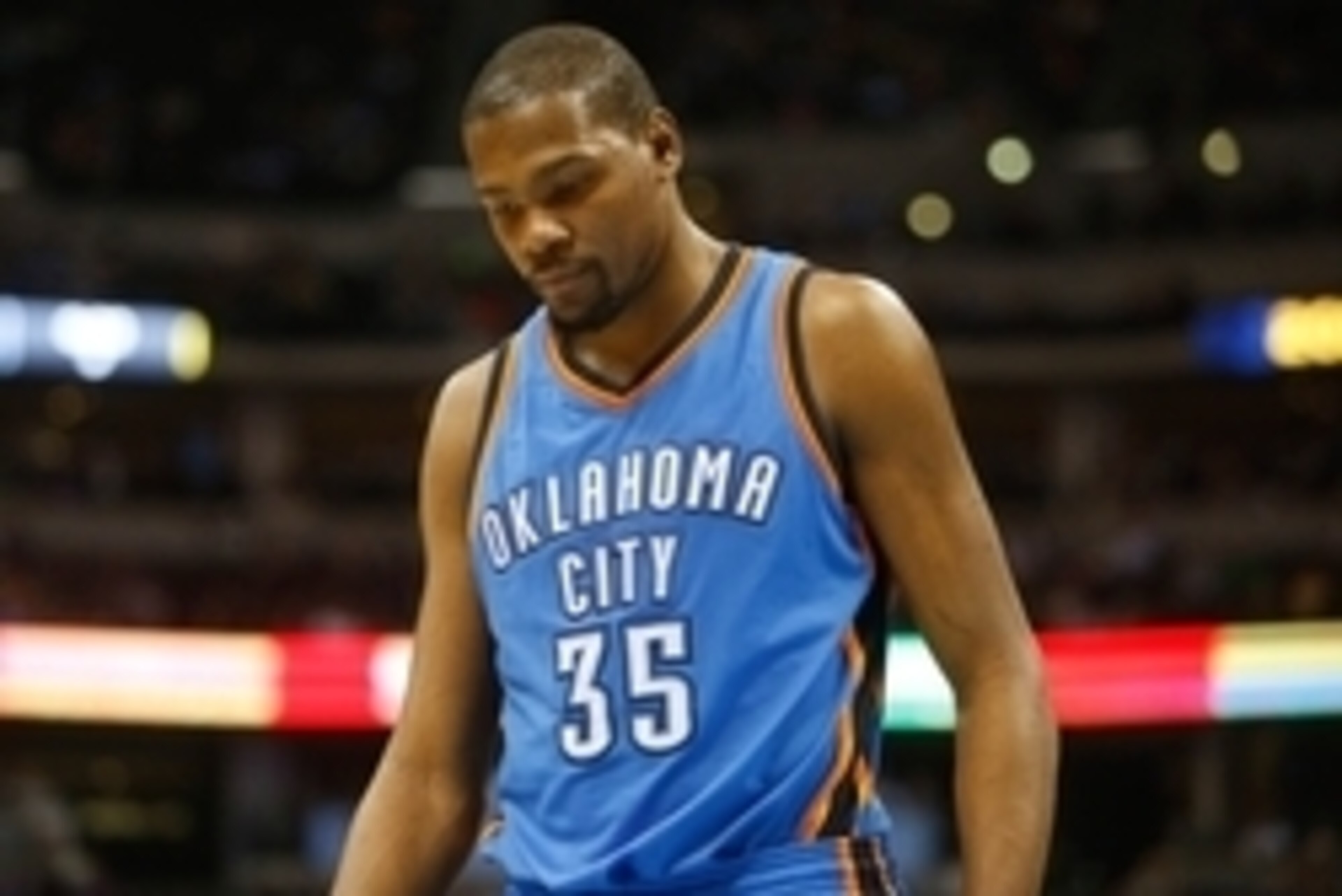 Feb 9, 2015; Denver, CO, USA; Oklahoma City Thunder forward Kevin Durant (35) during the game against the Denver Nuggets at Pepsi Center. Mandatory Credit: Chris Humphreys-USA TODAY Sports Feb 9, 2015; Denver, CO, USA; Oklahoma City Thunder forward Kevin Durant (35) during the game against the Denver Nuggets at Pepsi Center. Mandatory Credit: Chris Humphreys-USA TODAY Sports