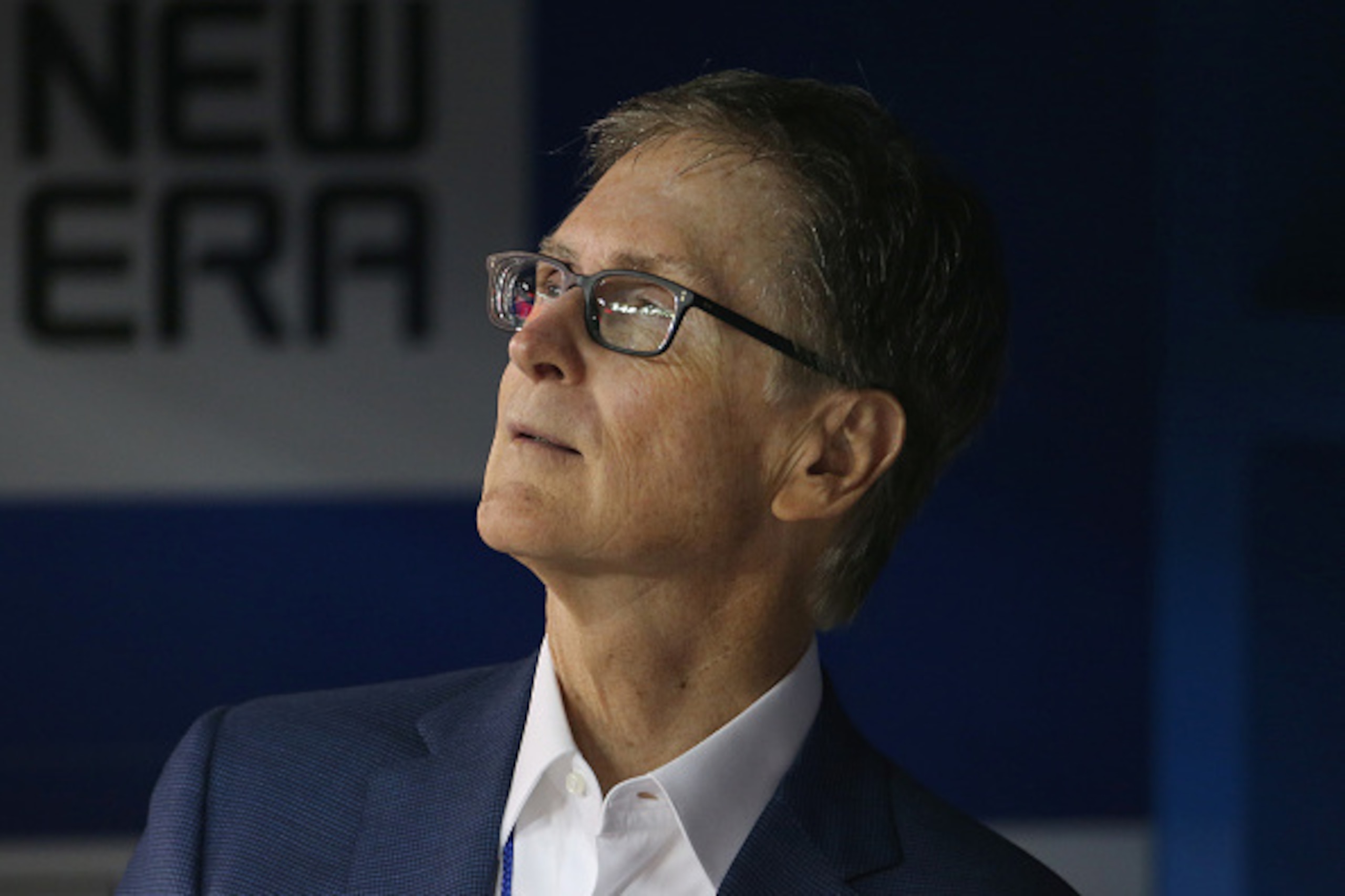 TORONTO, CANADA - JULY 1: Owner John W. Henry of the Boston Red Sox looks on before the start of MLB game action against the Toronto Blue Jays on July 1, 2015 at Rogers Centre in Toronto, Ontario, Canada. (Photo by Tom Szczerbowski/Getty Images)