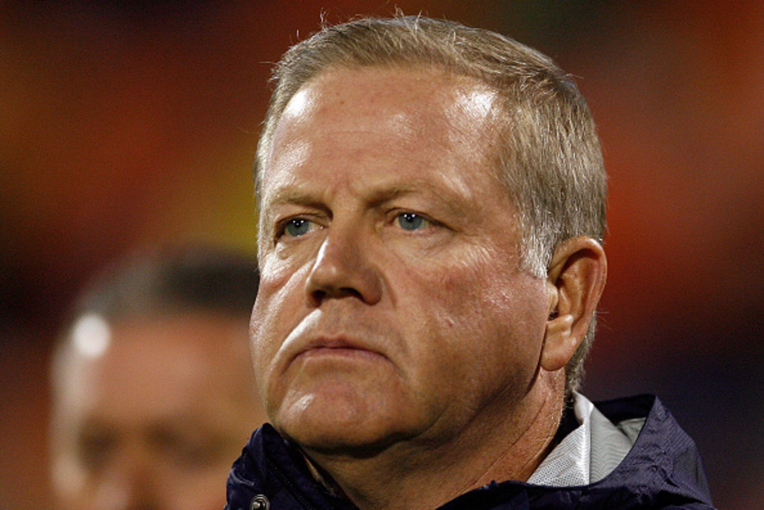 CLEMSON, SC - OCTOBER 3: Head Coach Brian Kelly of the Notre Dame Fighting Irish looks on prior to the game against the Clemson Tigers at Clemson Memorial Stadium on October 3, 2015 in Clemson, South Carolina. (Photo by Tyler Smith/Getty Images) CLEMSON, SC - OCTOBER 3: Head Coach Brian Kelly of the Notre Dame Fighting Irish looks on prior to the game against the Clemson Tigers at Clemson Memorial Stadium on October 3, 2015 in Clemson, South Carolina. (Photo by Tyler Smith/Getty Images)