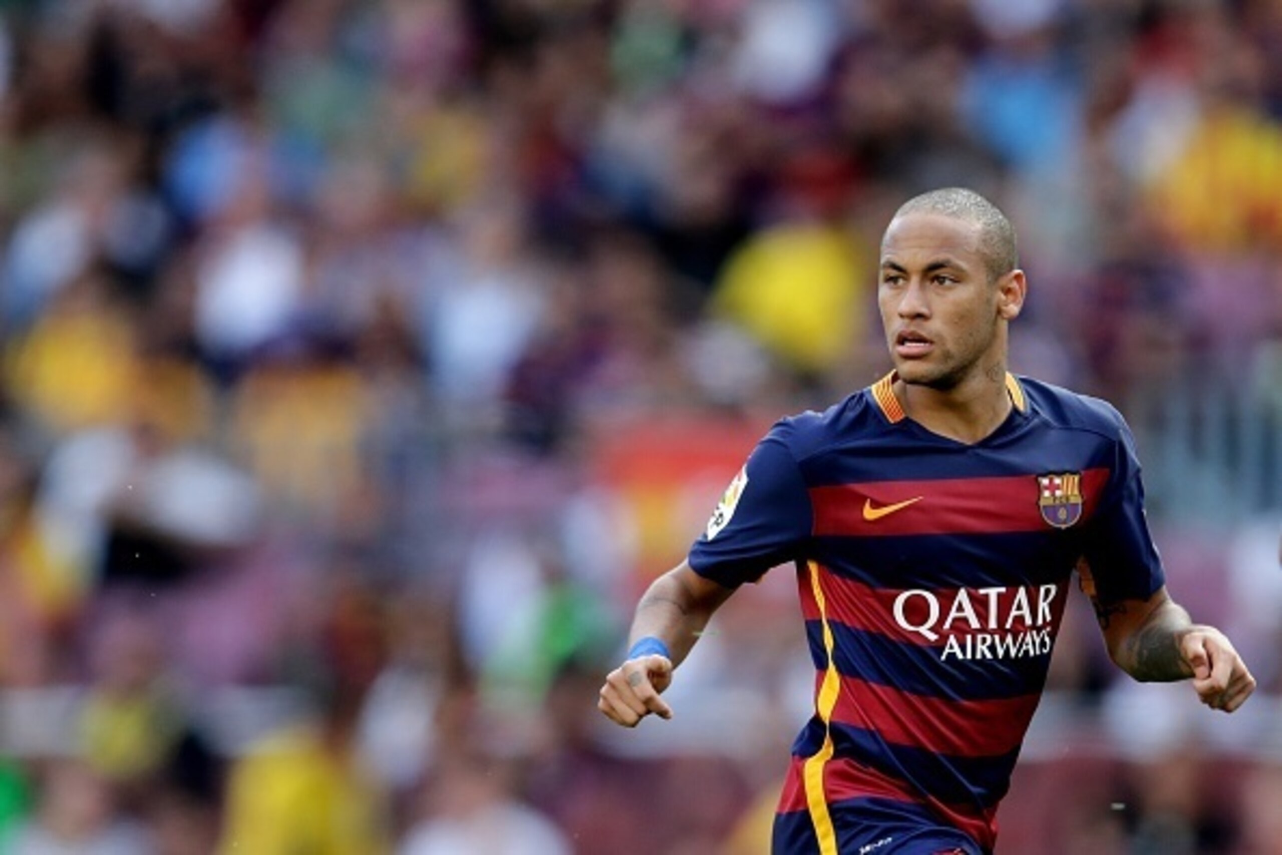 Neymar Jr of FC Barcelona during the Primera Division match between FC Barcelona and Las Palmas on September 26, 2015 at Camp Nou stadium in Barcelona, Spain.(Photo by VI Images via Getty Images)