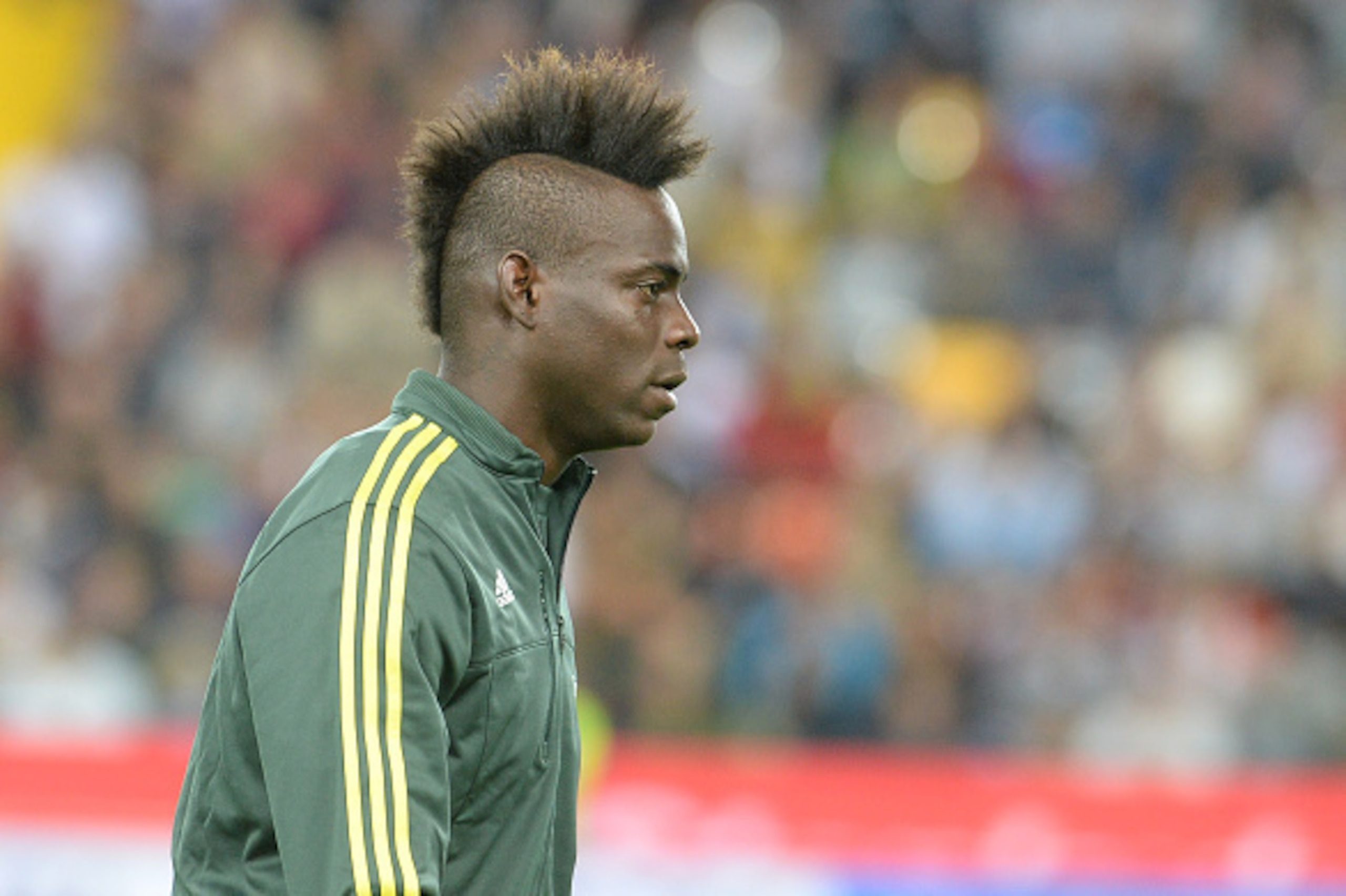 UDINE, ITALY - SEPTEMBER 22:  Mario Balotelli of AC Milan looks on during the Serie A match between Udinese Calcio and AC Milan at Stadio Friuli on September 22, 2015 in Udine, Italy.  (Photo by Dino Panato/Getty Images)
