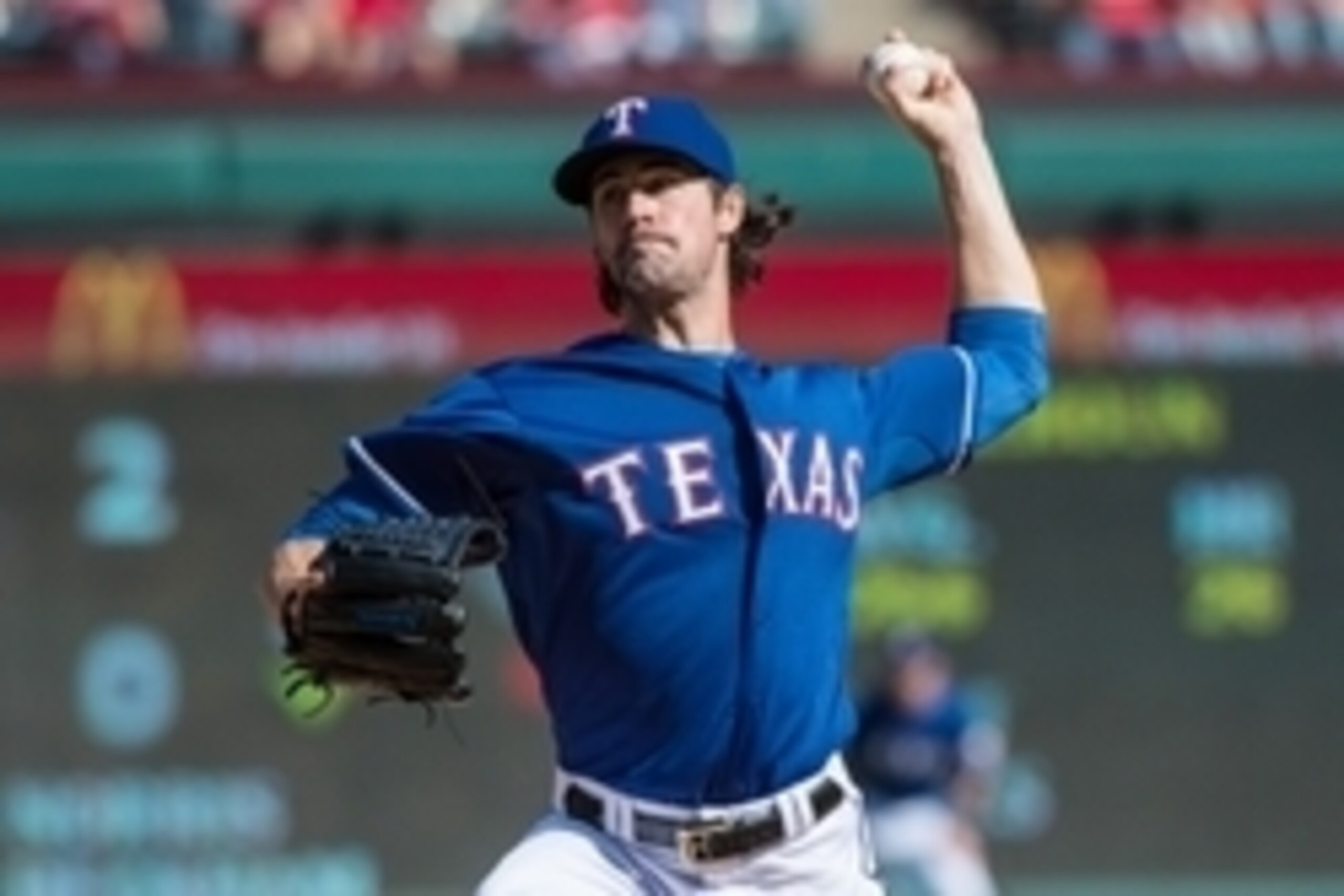 Oct 4, 2015; Arlington, TX, USA; Texas Rangers starting pitcher Cole Hamels (35) pitches against the Los Angeles Angels at Globe Life Park in Arlington. The Rangers won 9-2 and clinch the American League West division. Mandatory Credit: Jerome Miron-USA T