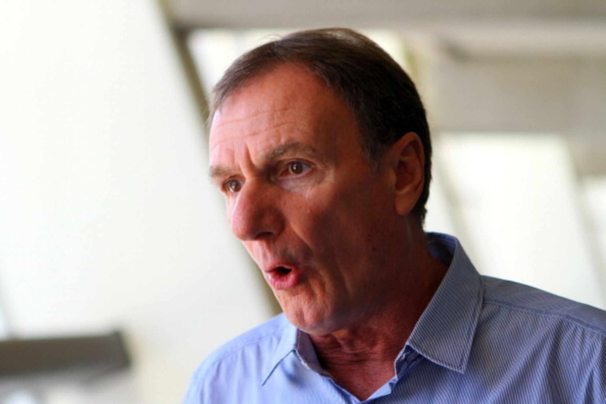 DURBAN, SOUTH AFRICA - NOVEMBER 14:  Phil Thompson during the Liverpool FC Legends Tour Pre-match press conference at Moses Mabhida Stadium on November 14, 2013 in Durban, South Africa.  (Photo by Anesh Debiky/ITM Group via Gallo Images/Getty Images)
