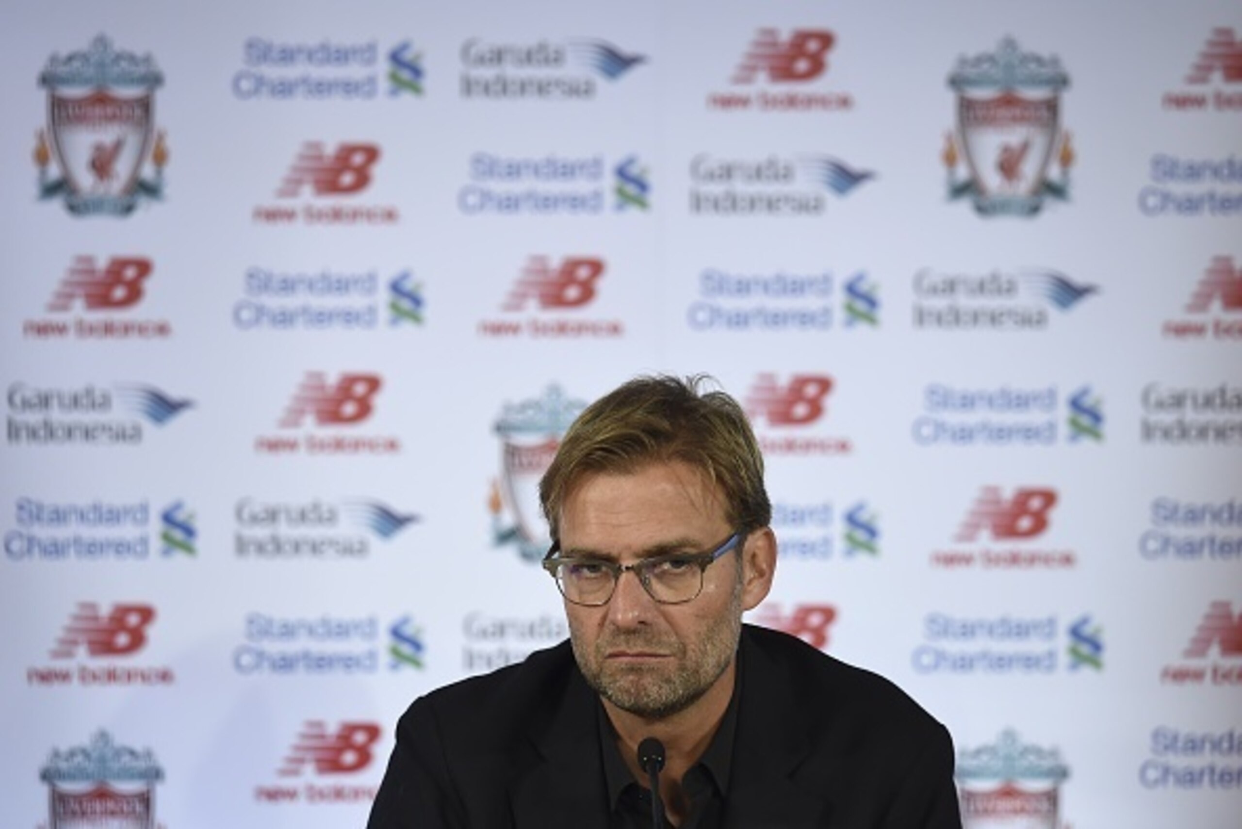 Liverpool's new German manager Jurgen Klopp speaks at a press conference to announce his new appointment at Anfield in Liverpool, northwest England, on October 9, 2015. Klopp described his job as 'the biggest challenge' in world football on October 9 foll