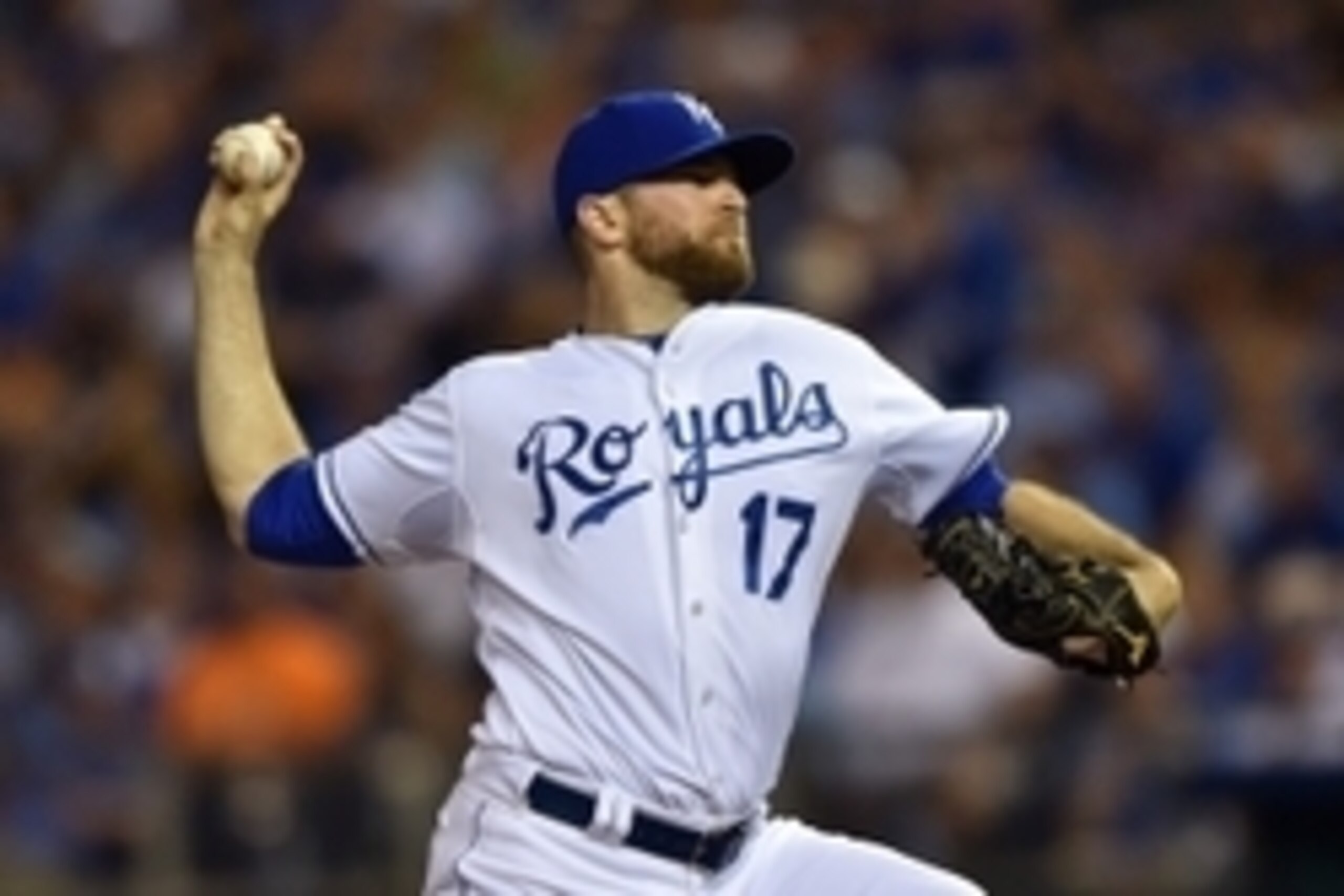Aug 16, 2015; Kansas City, MO, USA; Kansas City Royals pitcher Wade Davis (17) delivers a pitch against the Los Angeles Angels during the eighth inning at Kauffman Stadium. Mandatory Credit: Peter G. Aiken-USA TODAY Sports Aug 16, 2015; Kansas City, MO, USA; Kansas City Royals pitcher Wade Davis (17) delivers a pitch against the Los Angeles Angels during the eighth inning at Kauffman Stadium. Mandatory Credit: Peter G. Aiken-USA TODAY Sports