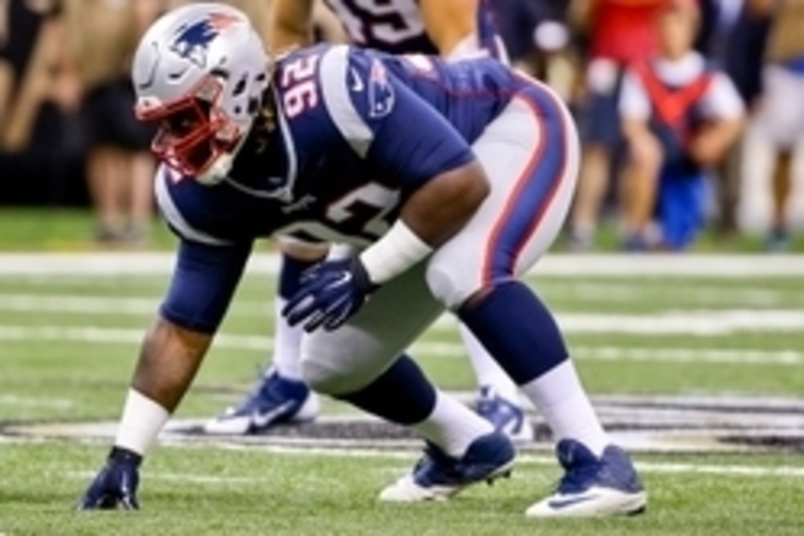Aug 22, 2015; New Orleans, LA, USA; New England Patriots defensive tackle Malcom Brown (92) against the New Orleans Saints during the first half of a preseason game at the Mercedes-Benz Superdome. Mandatory Credit: Derick E. Hingle-USA TODAY Sports