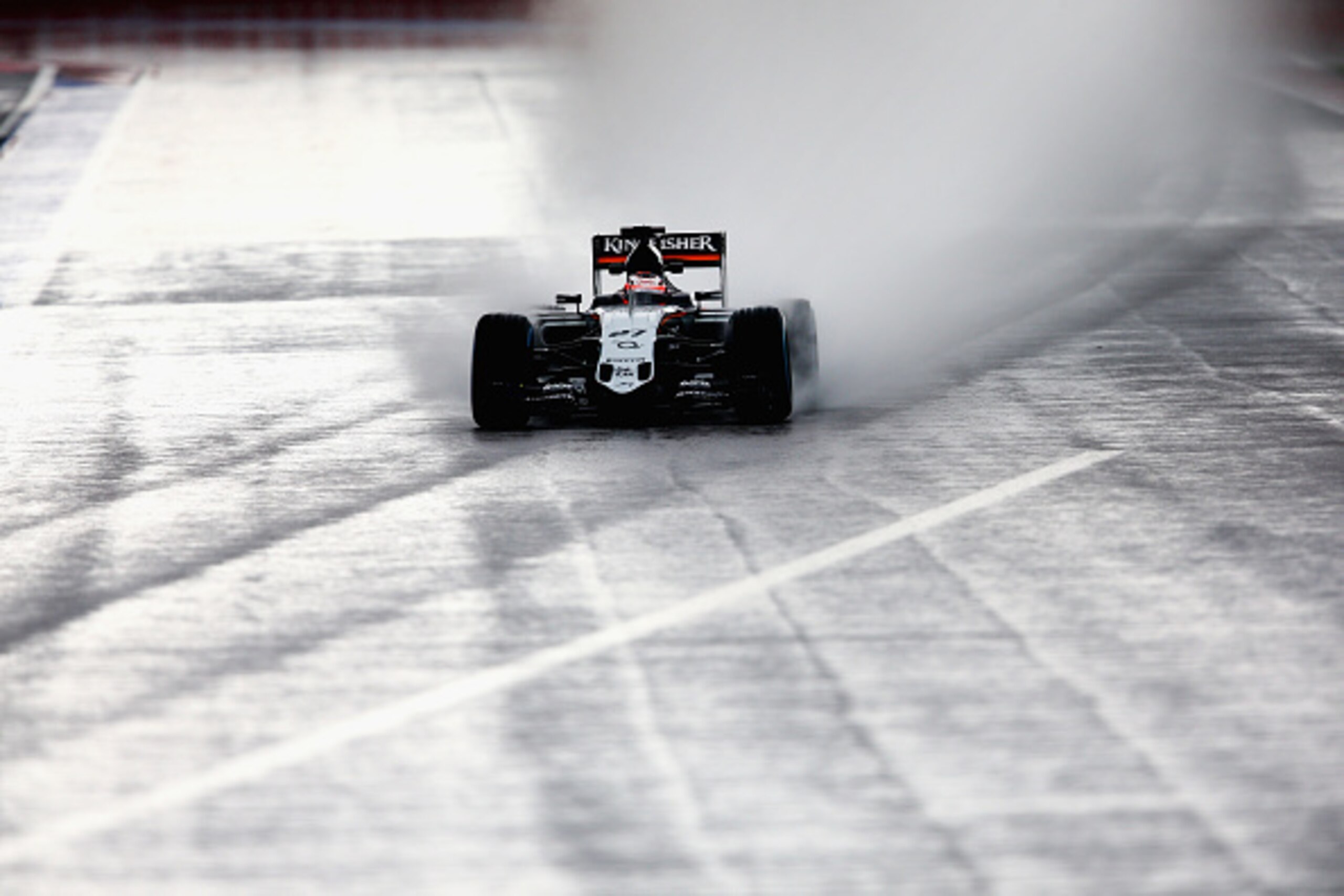 SOCHI, RUSSIA - OCTOBER 09:  Nico Hulkenberg of Germany and Force India drives during practice for the Formula One Grand Prix of Russia at Sochi Autodrom on October 9, 2015 in Sochi, Russia.  (Photo by Clive Mason/Getty Images)