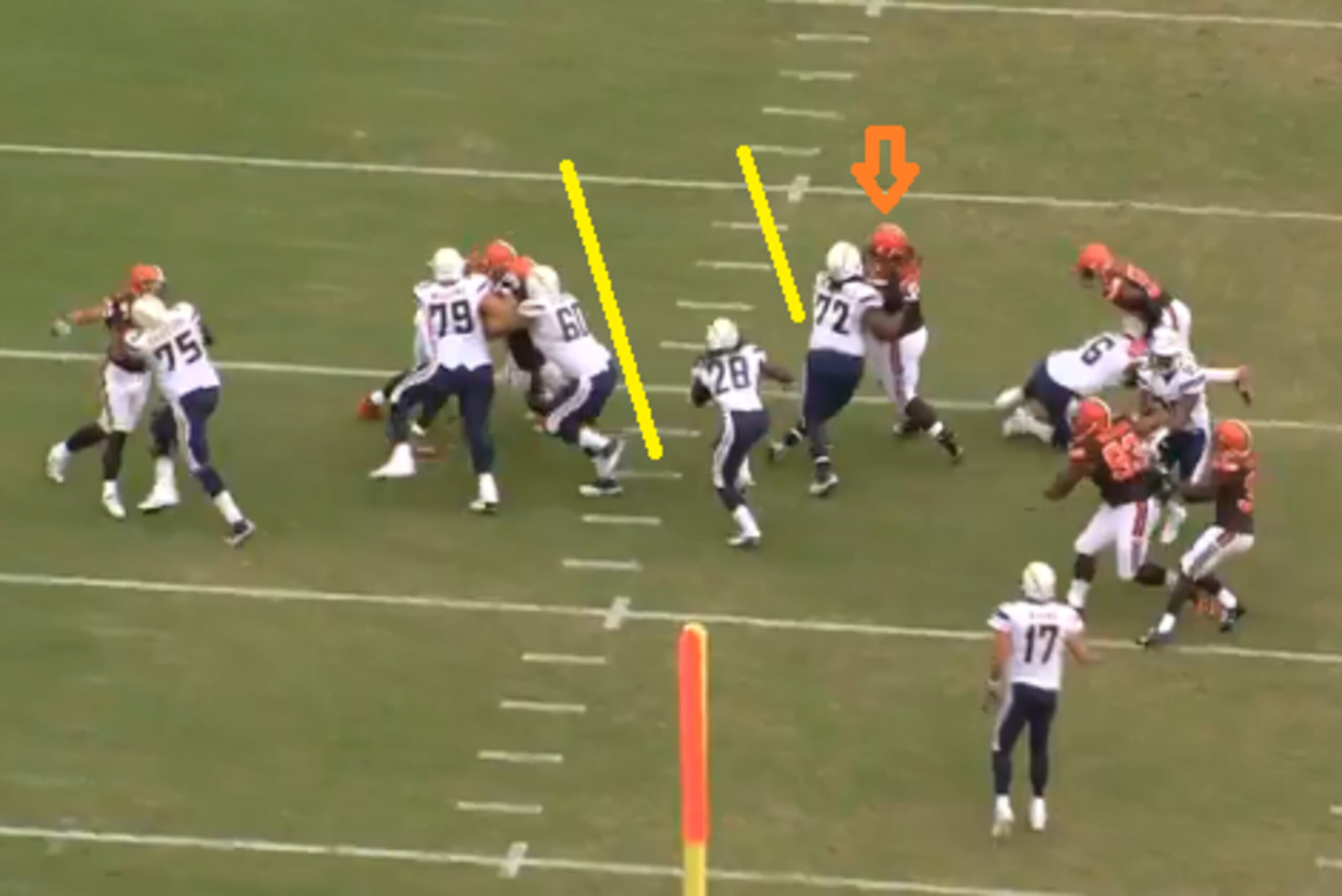 Melvin Gordon's 23-yard run against the Cleveland Browns