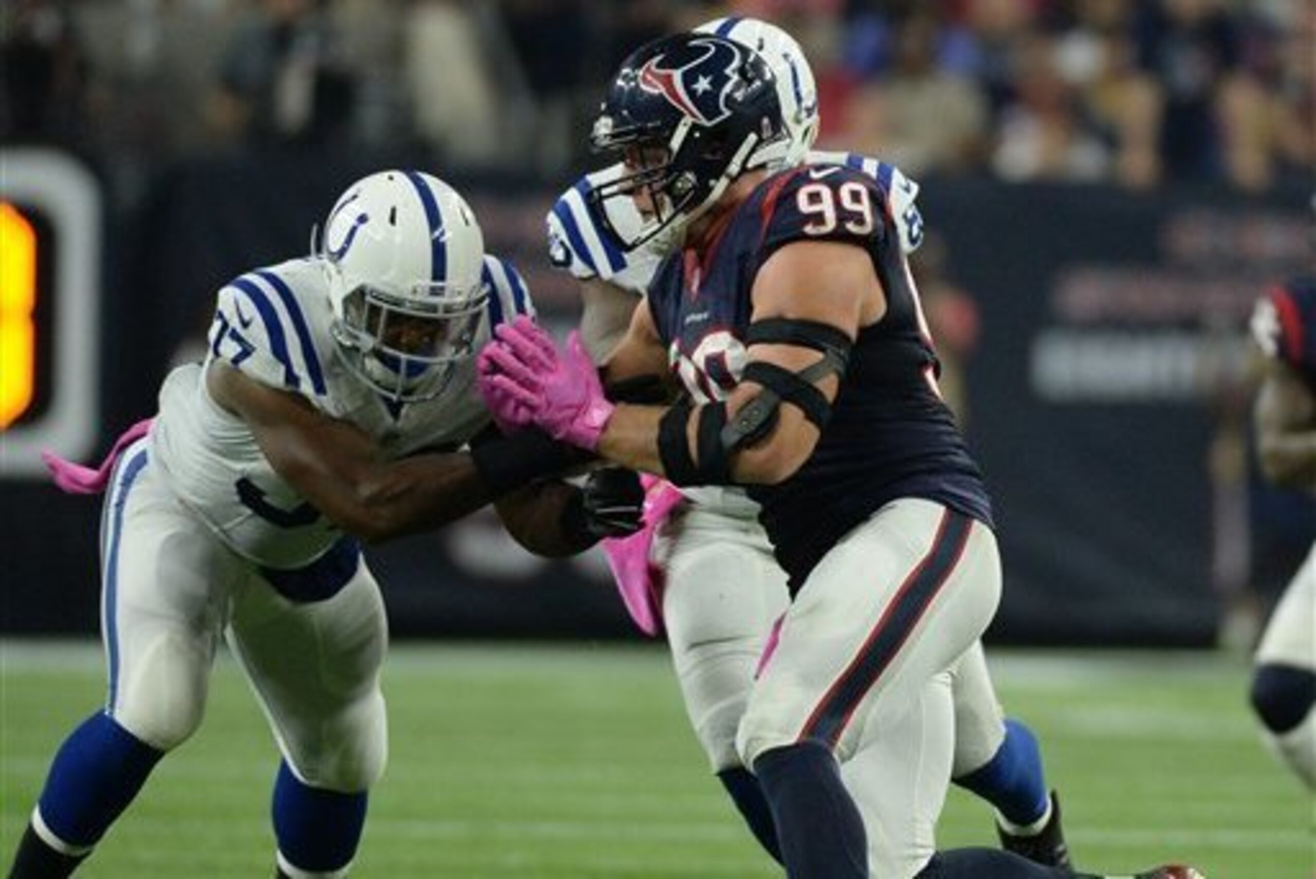 The Indianapolis Colts neutralized J.J. Watt of the Houston Texans