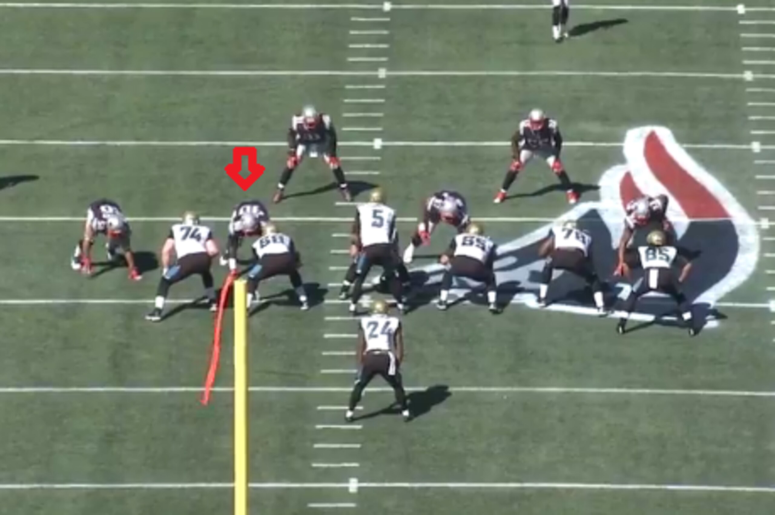 The New England Patriots' Malcom Brown lines up against the Jacksonville Jaguars.
