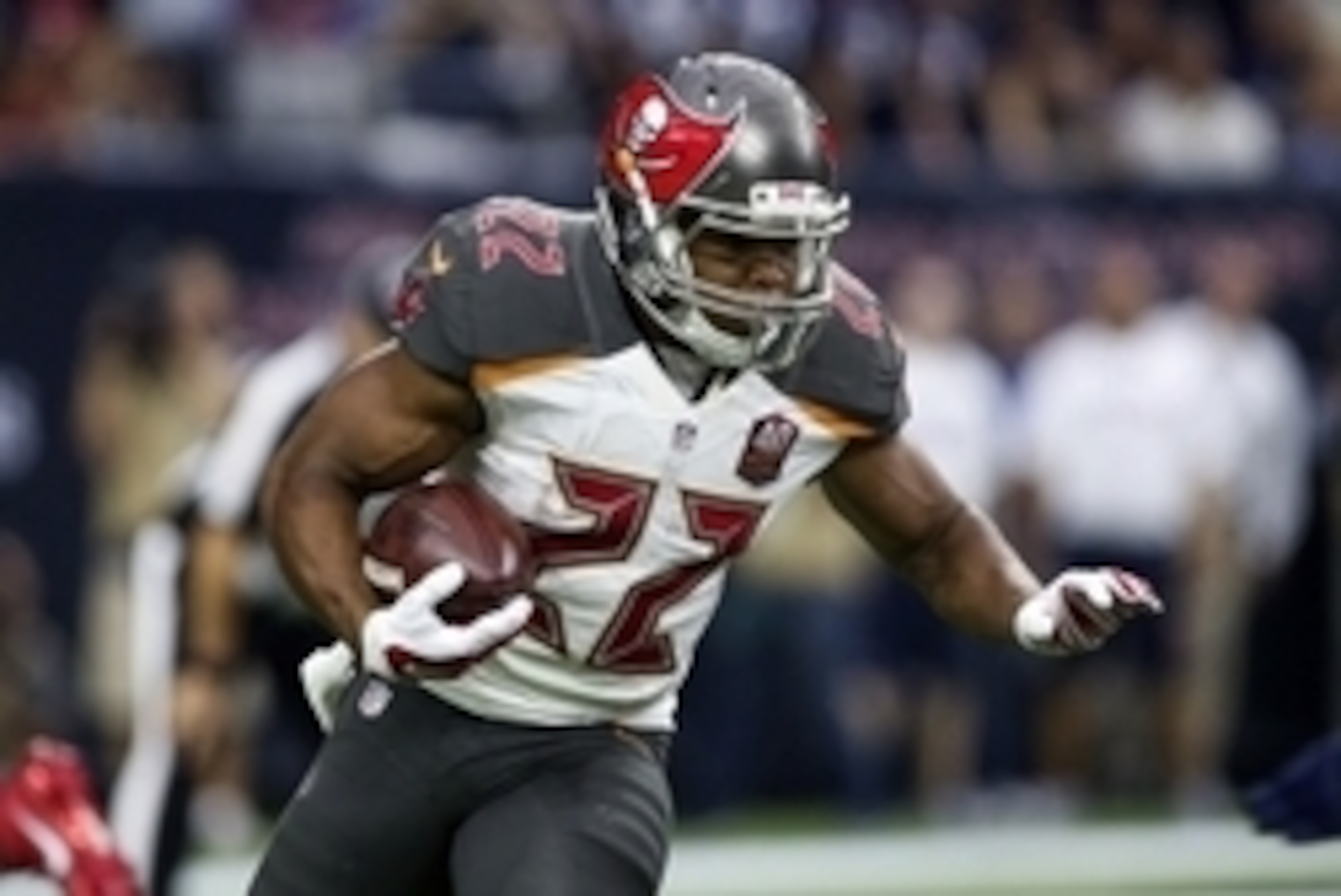 Sep 27, 2015; Houston, TX, USA; Tampa Bay Buccaneers running back Doug Martin (22) rushes during the first quarter against the Houston Texans at NRG Stadium. Mandatory Credit: Troy Taormina-USA TODAY Sports
