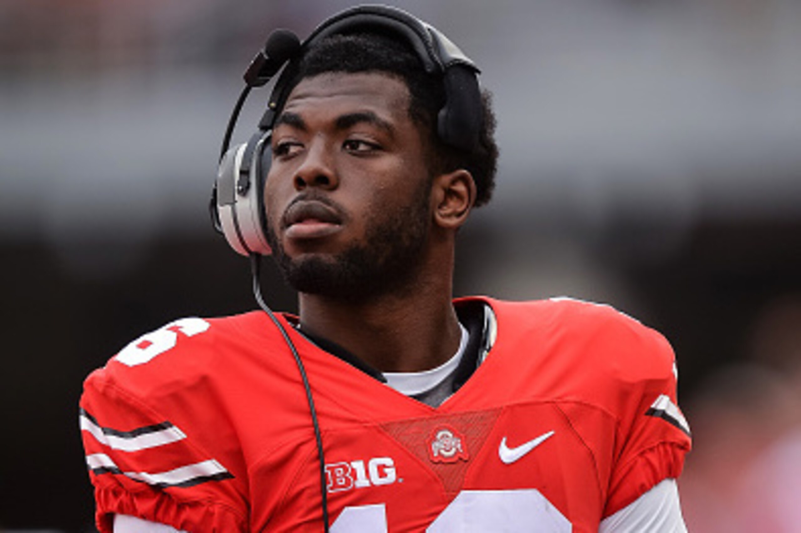 COLUMBUS, OH - SEPTEMBER 26: Quarterback J.T. Barrett #16 of the Ohio State Buckeyes takes a breather against the Western Michigan Broncos at Ohio Stadium on September 26, 2015 in Columbus, Ohio. (Photo by Jamie Sabau/Getty Images) COLUMBUS, OH - SEPTEMBER 26: Quarterback J.T. Barrett #16 of the Ohio State Buckeyes takes a breather against the Western Michigan Broncos at Ohio Stadium on September 26, 2015 in Columbus, Ohio. (Photo by Jamie Sabau/Getty Images)