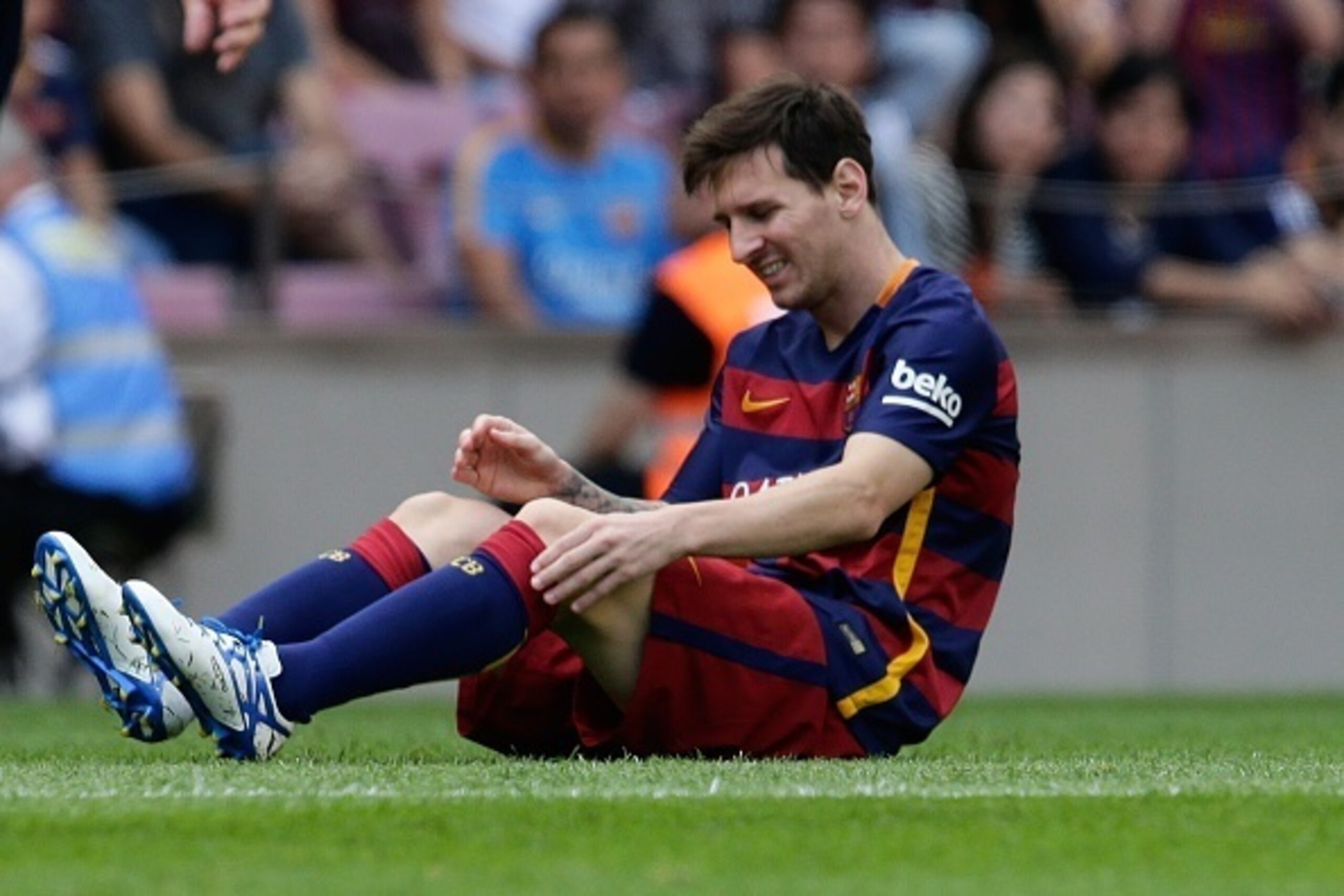 Lionel Messi of FC Barcelona during the Primera Division match between FC Barcelona and Las Palmas on September 26, 2015 at Camp Nou stadium in Barcelona, Spain.(Photo by VI Images via Getty Images)