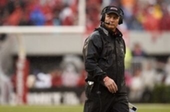 Oct 3, 2015; Athens, GA, USA; Georgia Bulldogs head coach Mark Richt looks on during the second quarter against the Alabama Crimson Tide at Sanford Stadium. Mandatory Credit: Dale Zanine-USA TODAY Sports