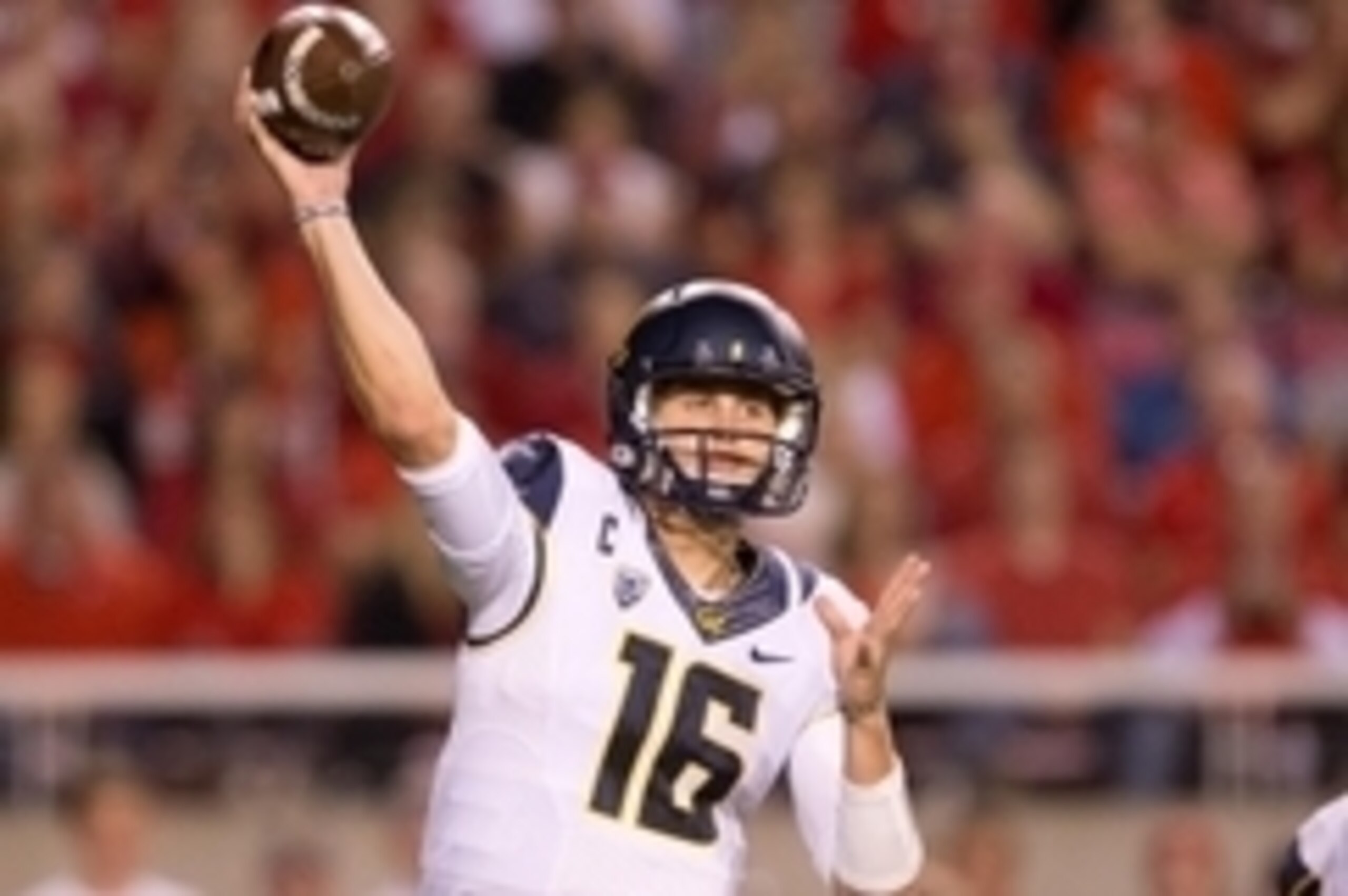 Oct 10, 2015; Salt Lake City, UT, USA; California Golden Bears quarterback Jared Goff (16) throws a pass during the second half against the Utah Utes at Rice-Eccles Stadium. Utah won 30-24. Mandatory Credit: Russ Isabella-USA TODAY Sports