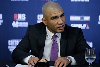 NEW YORK, NY - AUGUST 26:  Professional boxer  Miguel Cotto attends Miguel Cotto Vs Canelo Alvarez Press Conference at Wyndham New Yorker Hotel on August 26, 2015 in New York City.  (Photo by John Lamparski/Getty Images)