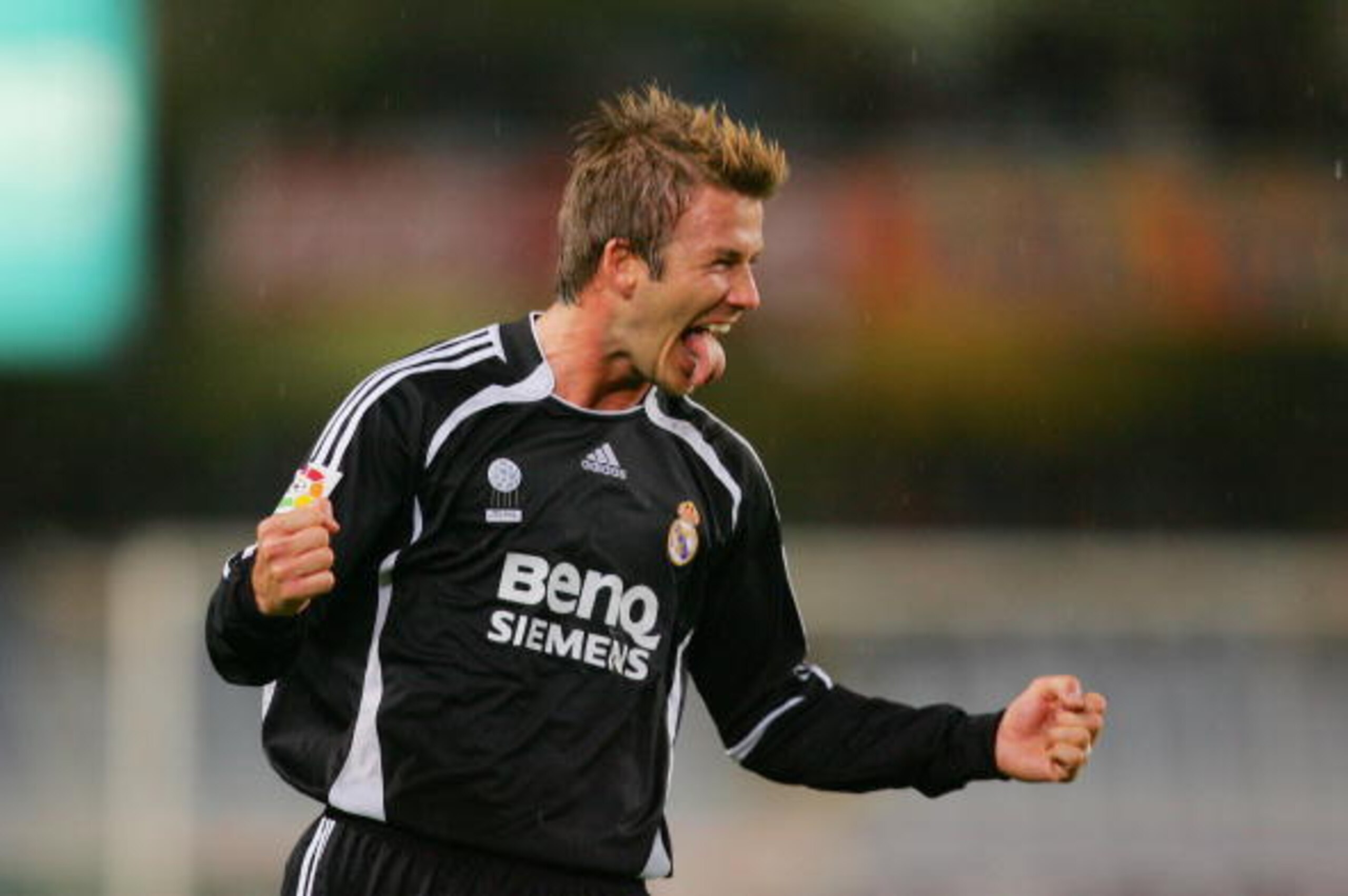 San Sebastian, SPAIN: Real Madrid?s soccer player David Beckham celebrates after a goal during their Spanish League match against Real Sociedad at Anoeta stadium in San Sebastian, 10 February 2007. AFP PHOTO/Pedro ARMESTRE. (Photo credit should read PEDRO San Sebastian, SPAIN: Real Madrid?s soccer player David Beckham celebrates after a goal during their Spanish League match against Real Sociedad at Anoeta stadium in San Sebastian, 10 February 2007. AFP PHOTO/Pedro ARMESTRE. (Photo credit should read PEDRO