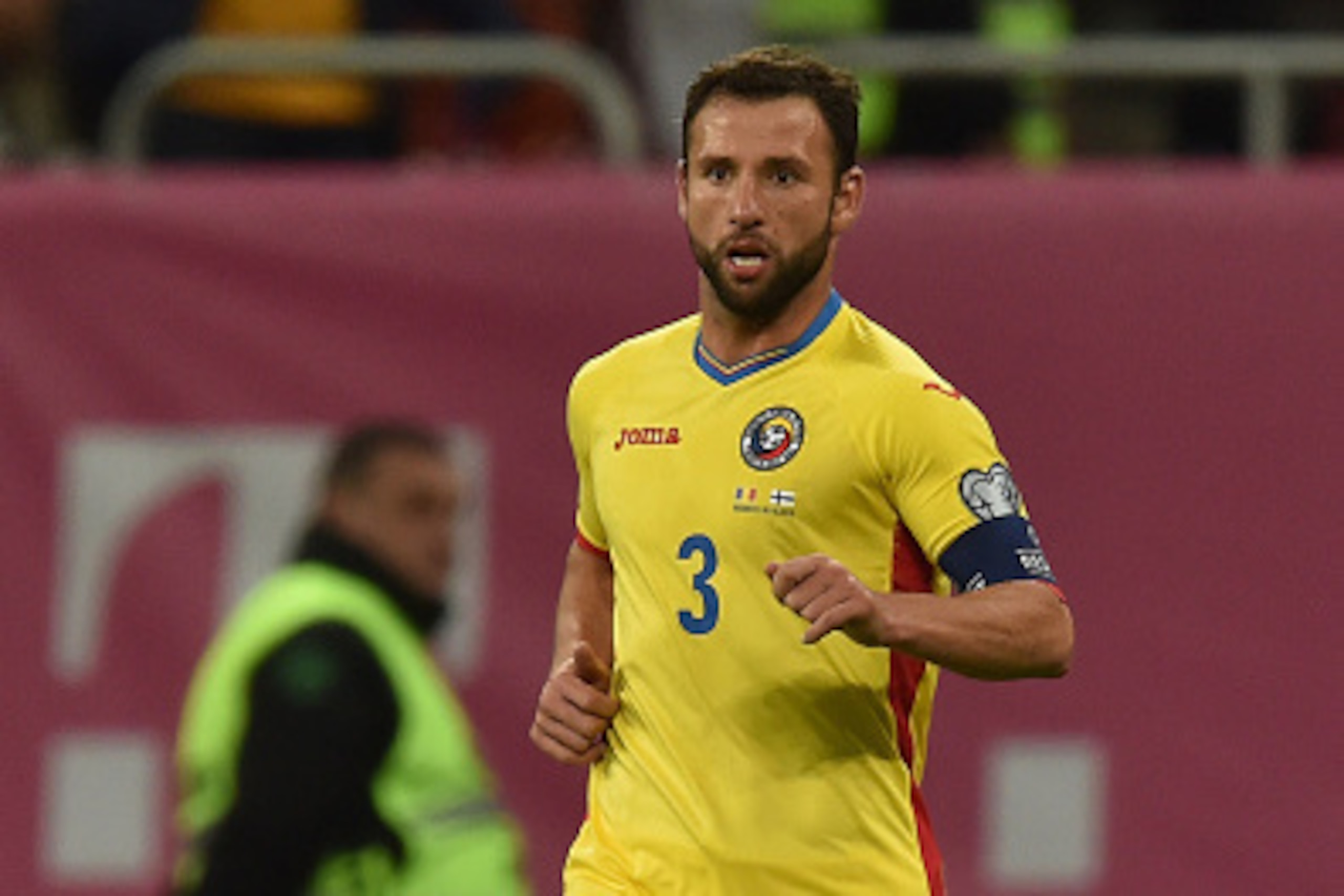 BUCHAREST, ROMANIA - OCTOBER 08:  Razvan Rat of Romania in action during the UEFA EURO 2016 Qualifier between Romania and Finland on October 8, 2015 in Bucharest, Romania.  (Photo by Valerio Pennicino/Getty Images)
